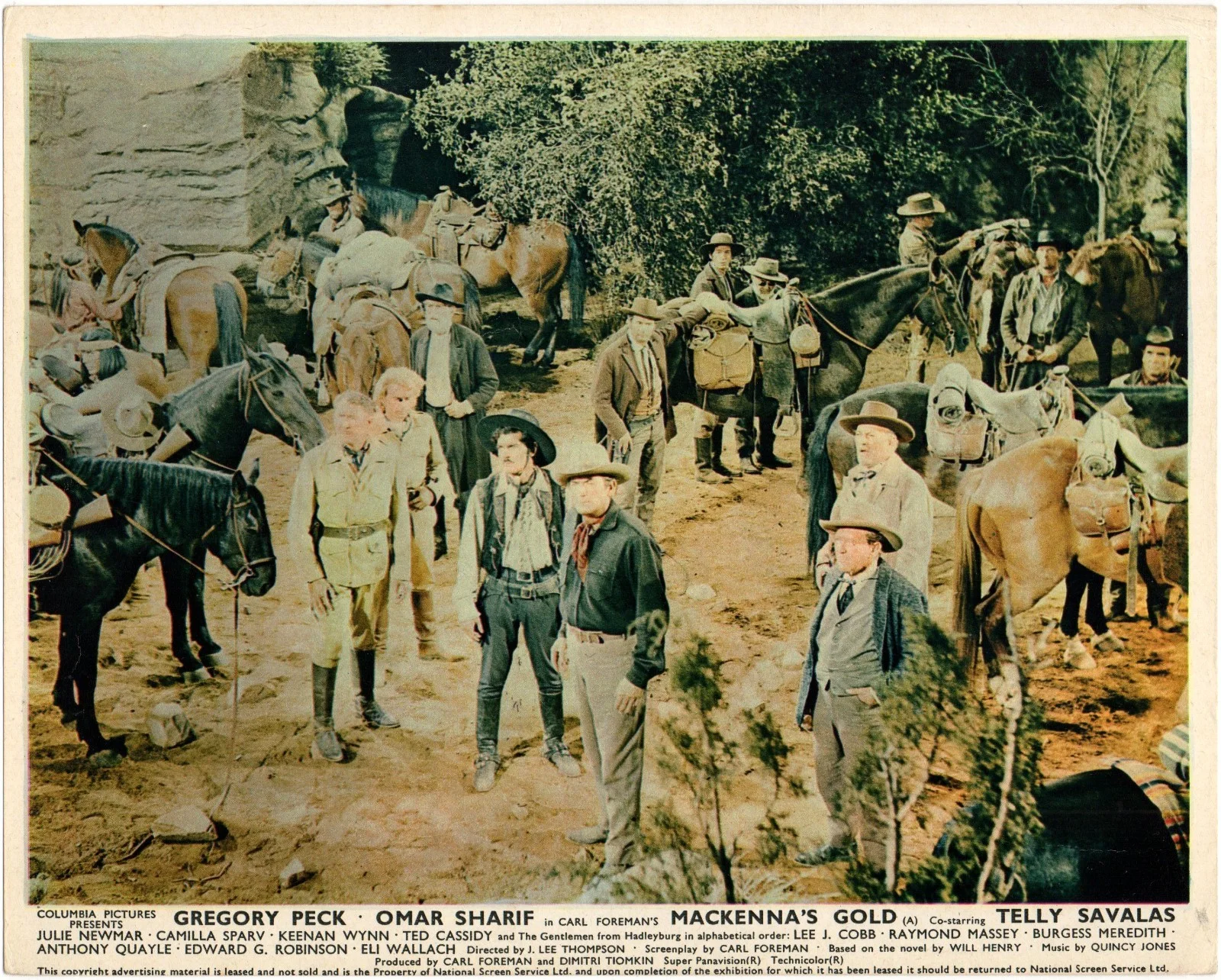 MACKENNA’S GOLD 1969 Omar Sharif, Gregory Peck, Telly Savalas 6 10x8 LOBBY CARDS, image 4