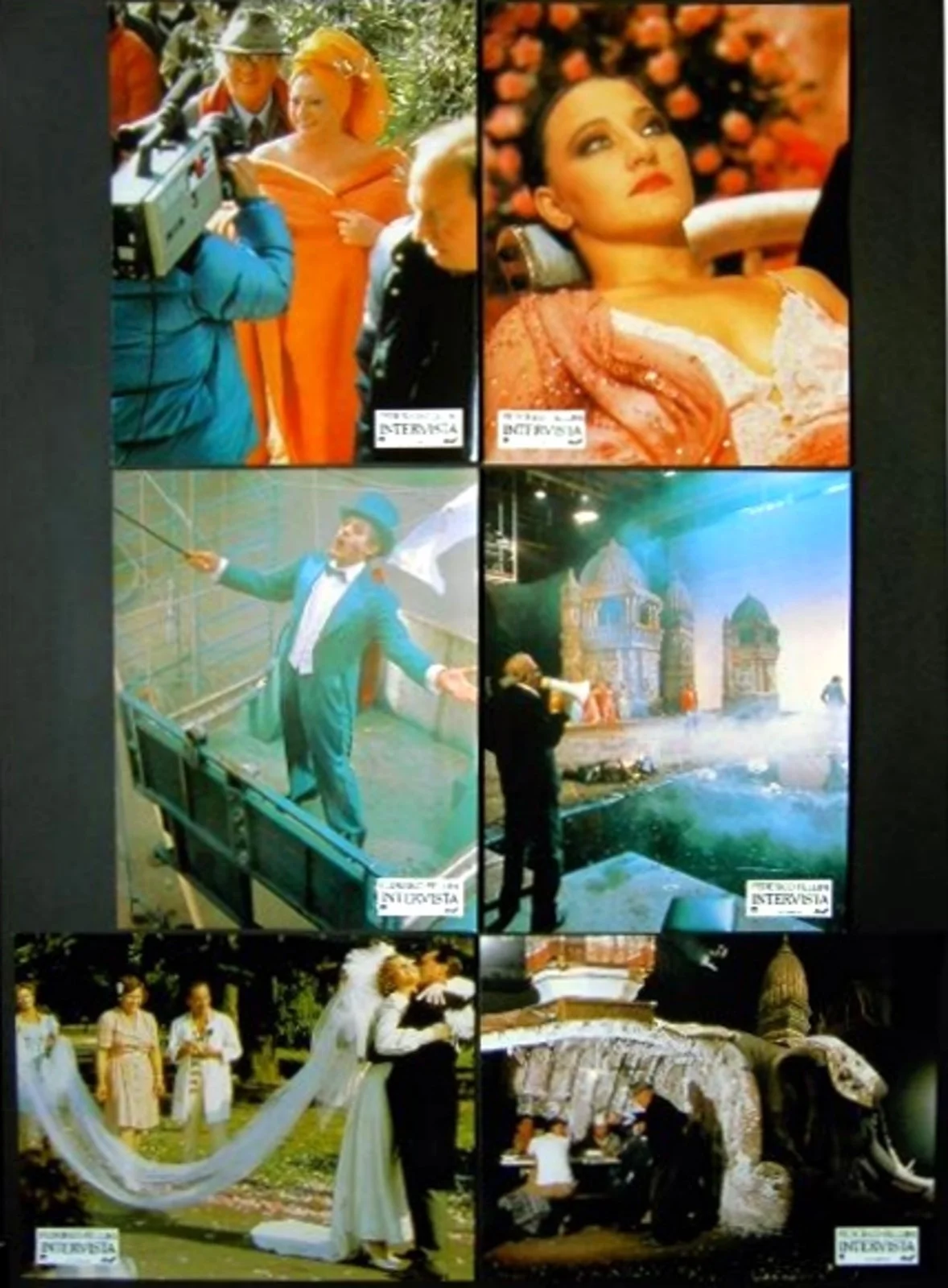 INTERVISTA 1987 Federico Fellini, Marcello Mastrioanni, Anita Ekberg LOBBY SET, изображение 2