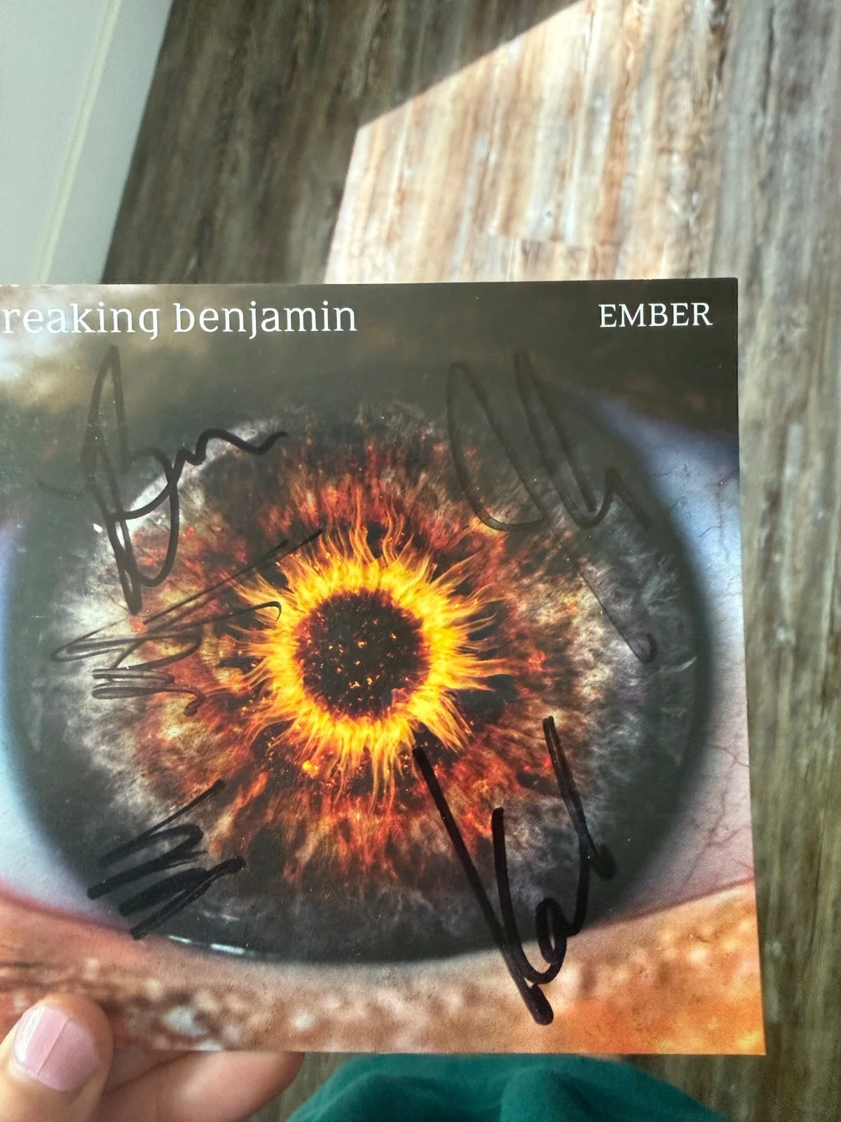 🔥 SIGNED AUTOGRAPHED BREAKING BENJAMIN EMBER ENTIRE BAND INSERT CD 🔥, image 2