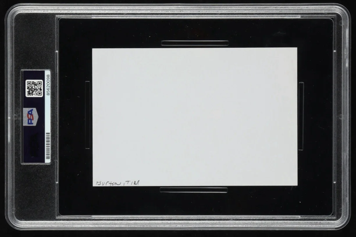 Tim Burton — Tim Burton Signed Autograph 4x6 Index Card PSA/DNA Encapsulated Beetlejuice, изображение 2