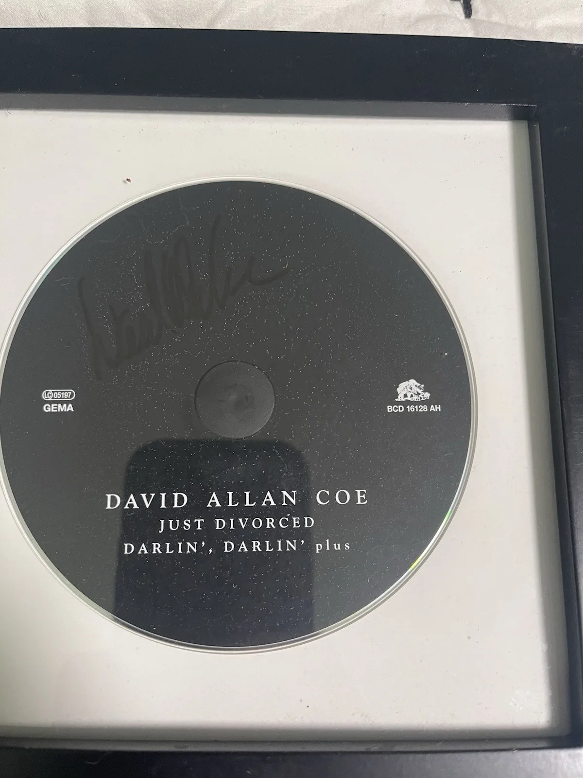 Rare David Allen Coe Just Divorced CD Autographed Framed Nice Outlaw Country, изображение 2