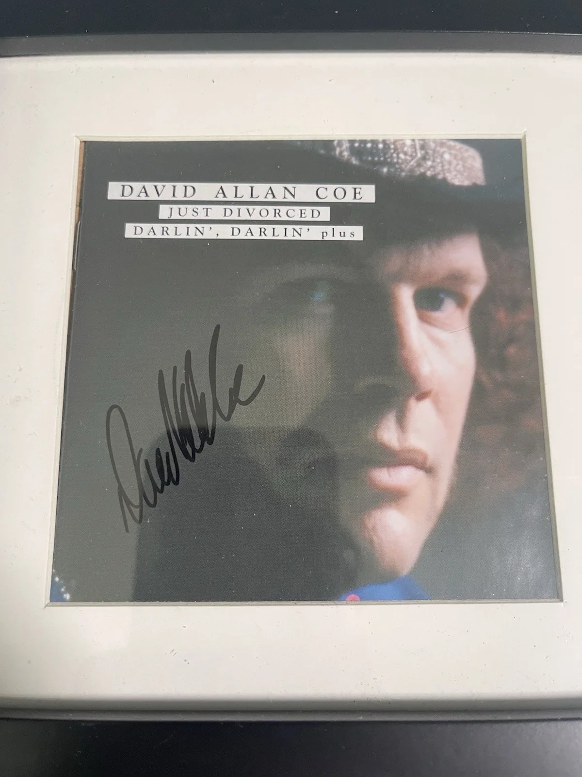 Rare David Allen Coe Just Divorced CD Autographed Framed Nice Outlaw Country, изображение 3