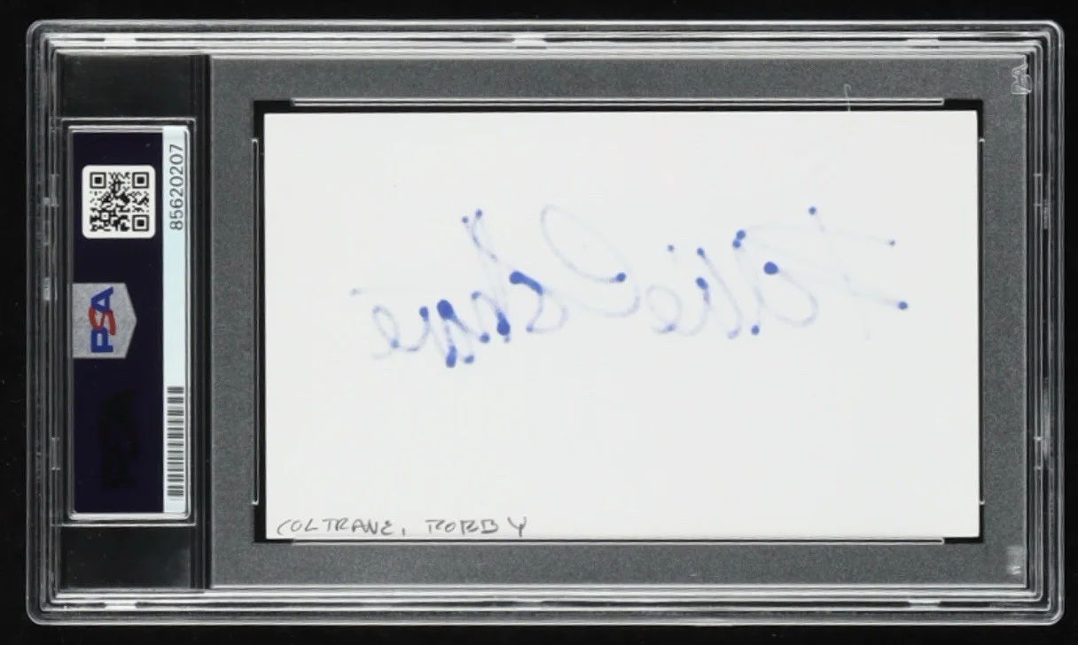 Robbie Coltrane — Robbie Coltrane Signed Autograph 3x5 Index Card PSA/DNA Harry Potter Hagrid, изображение 2