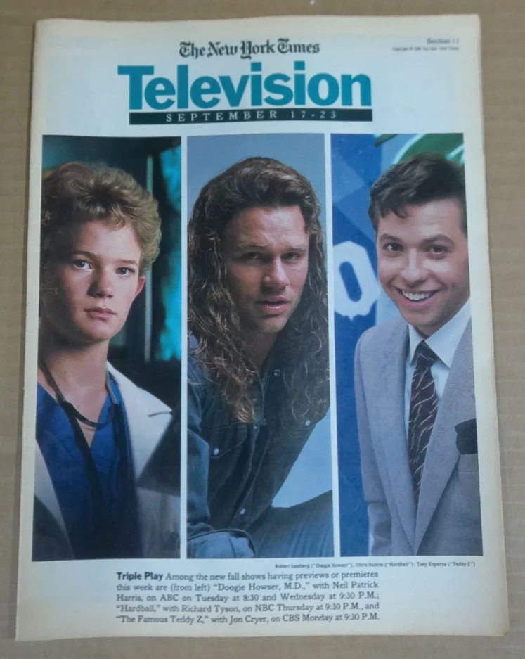 NY Times Television Sept 17-23 1989 Neil Patrick Harris TV Guide Issue, image 3