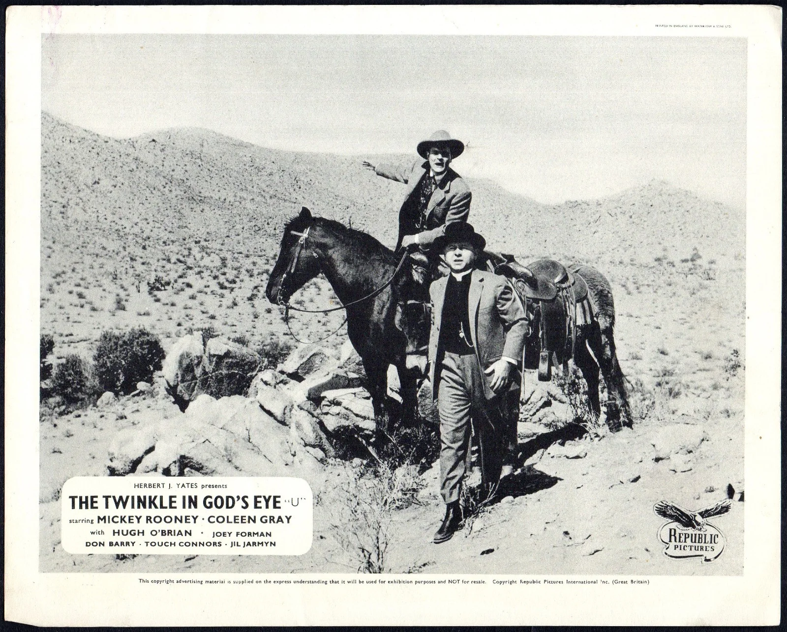 TWINKLE IN GOD’S EYE 1955 Mickey Rooney Coleen Gray Hugh O'Brian 10x8 LOBBY SET, image 2