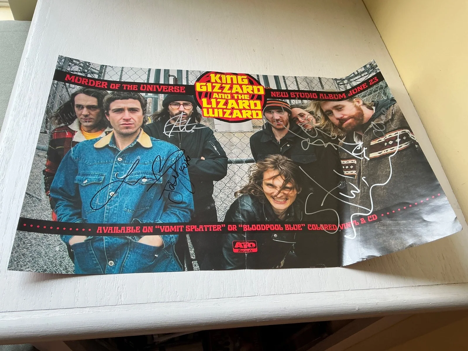 King Gizzard & The Wizard Lizard Autographed Murder Poster Full Band-Signed KGLW, изображение 3
