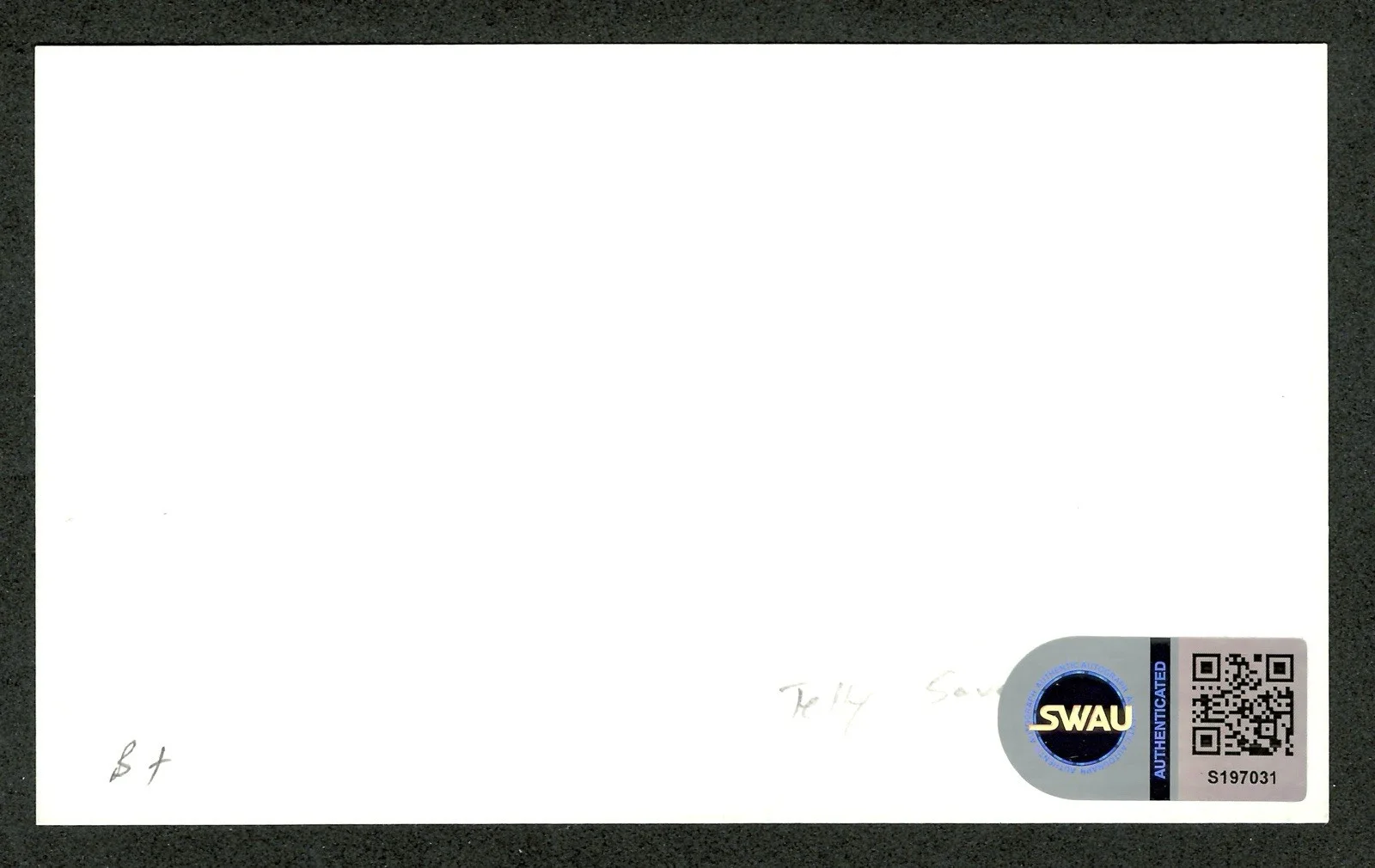 Telly Savalas Signed Autographed 3x5 Card SWAU Authenticated Kojak, image 2