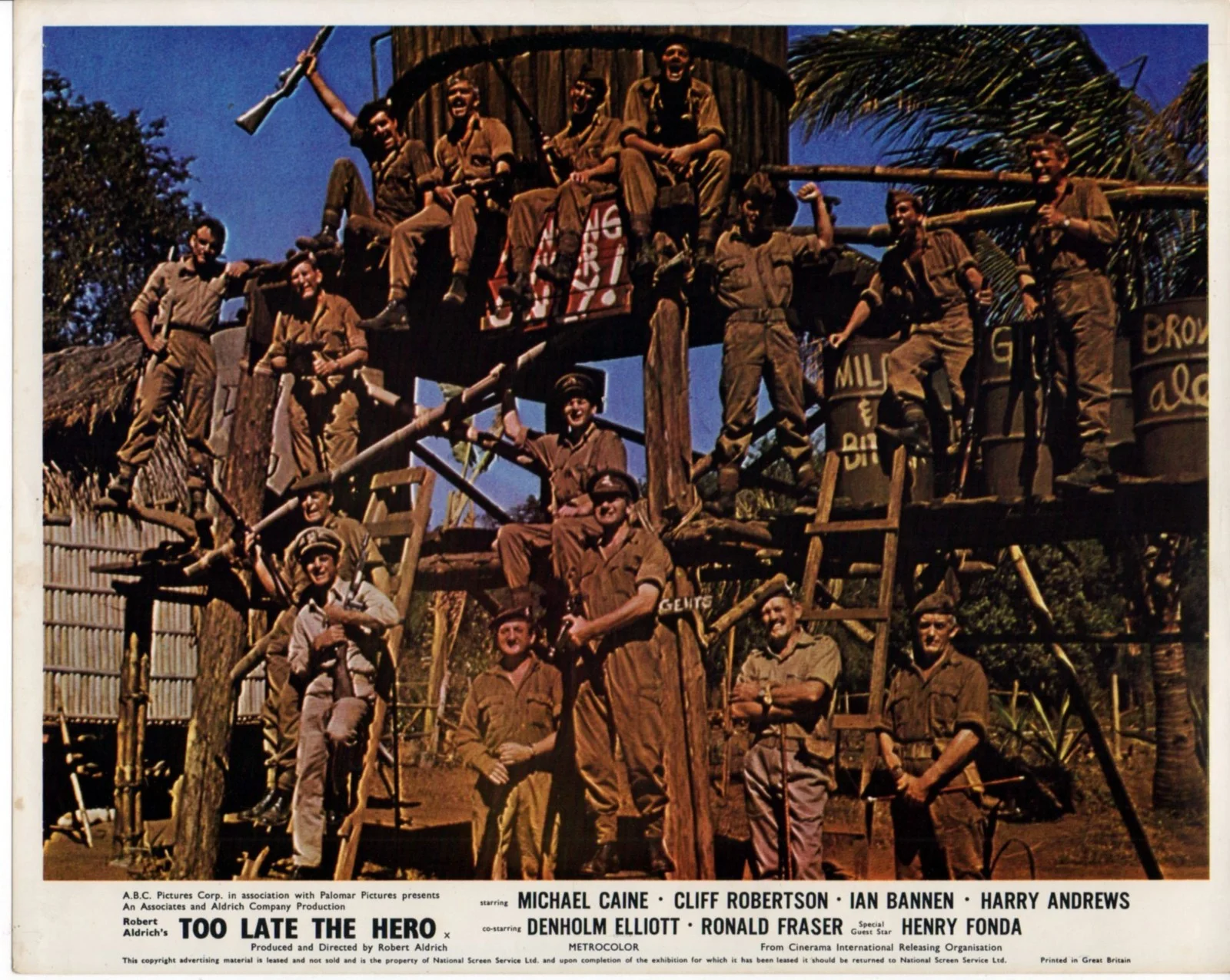 TOO LATE THE HERO 1970 Michael Caine, Cliff Robertson 5 UK 10x8 LOBBY CARDS, изображение 2