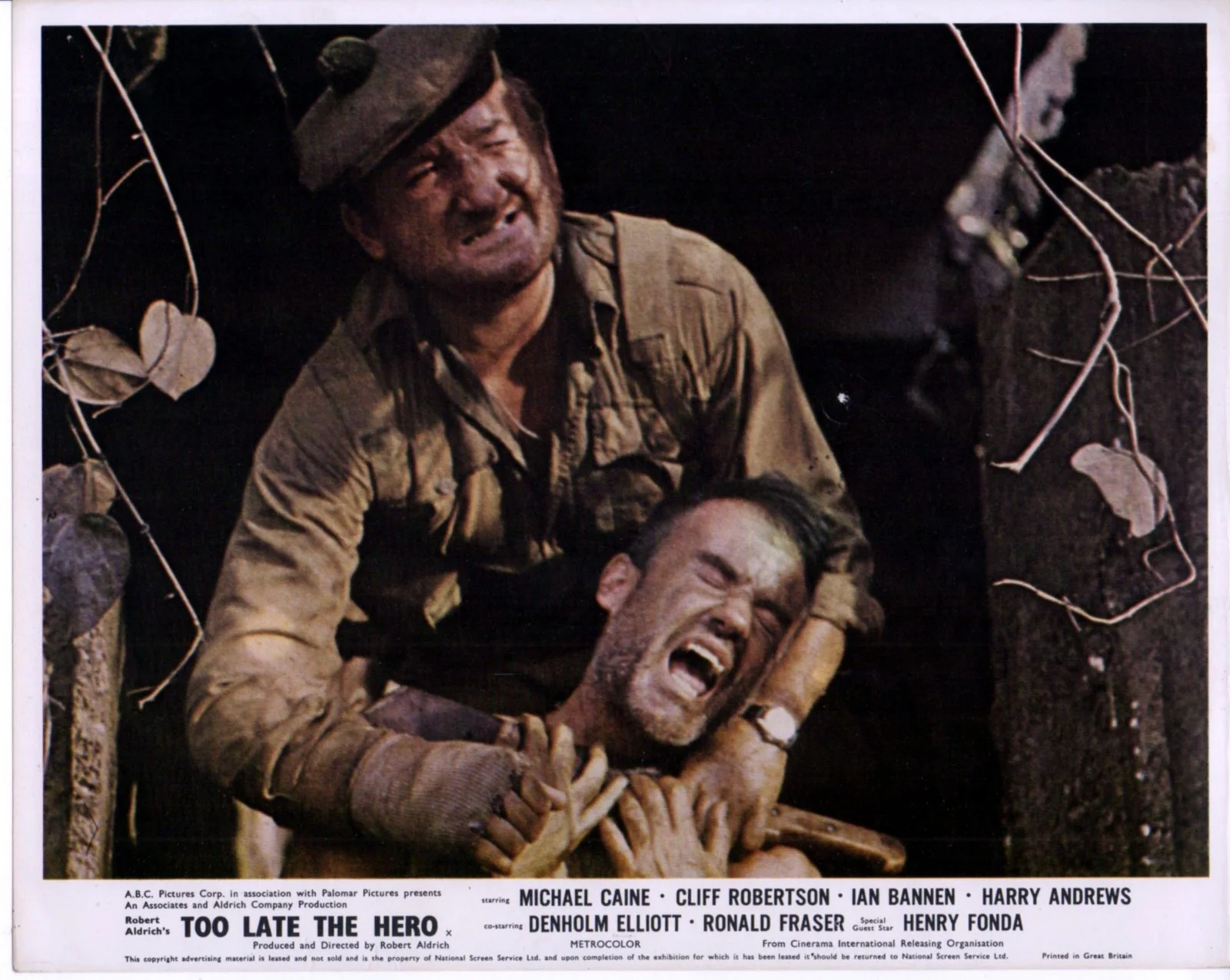 TOO LATE THE HERO 1970 Michael Caine, Cliff Robertson 5 UK 10x8 LOBBY CARDS, изображение 3