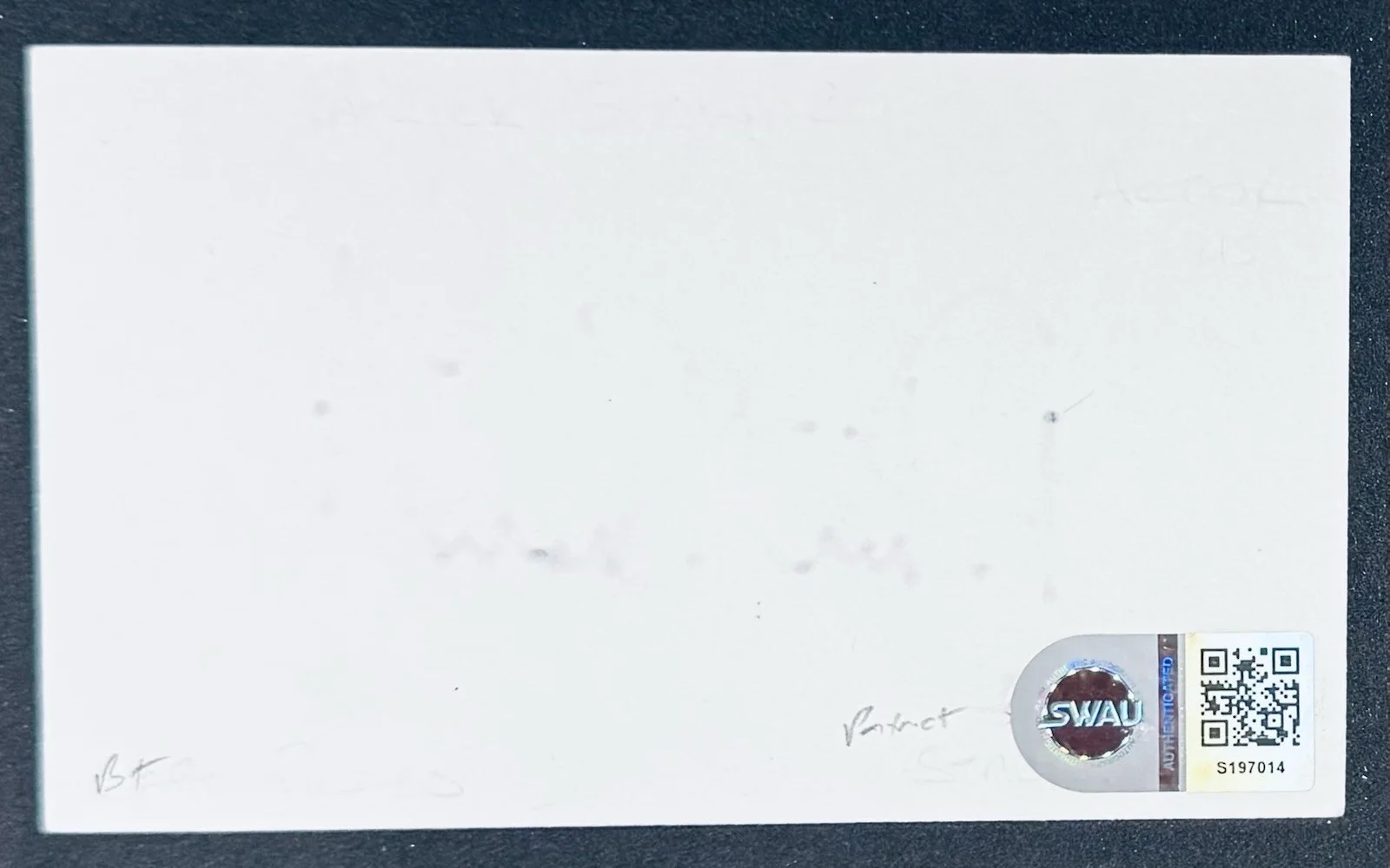 Patrick Stewart Signed Autographed 3x5 Card SWAU Authenticated X-Men Star Trek, image 2