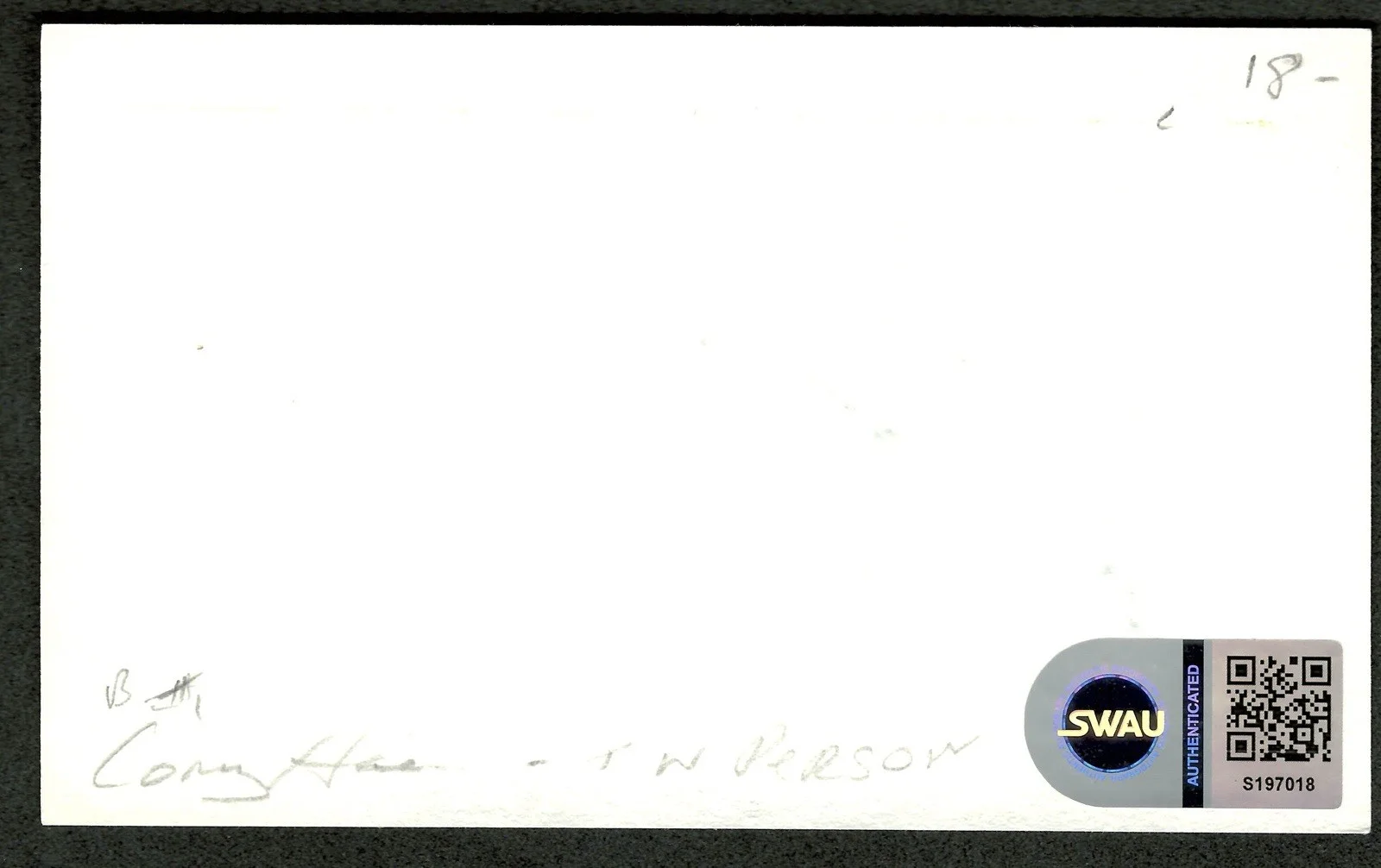 Corey Haim Signed Autographed 3x5 Card SWAU Authenticated Lost Boys, image 2