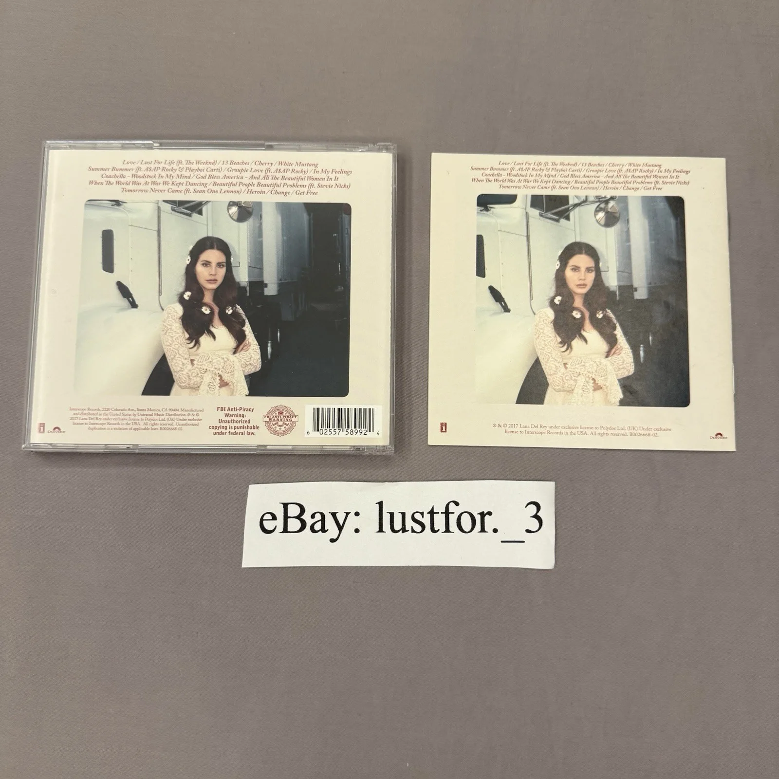 Lana Del Rey Lust For Life Signed Cd Autographed READ DESCRIPTION, image 2