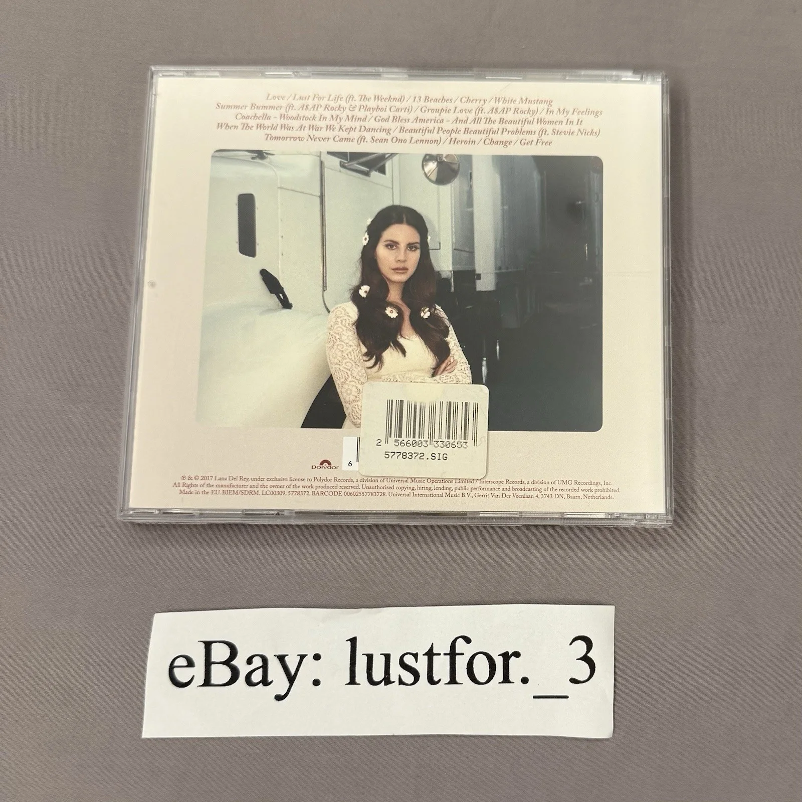 Lana Del Rey Lust For Life Signed Cd Autographed READ DESCRIPTION, image 2