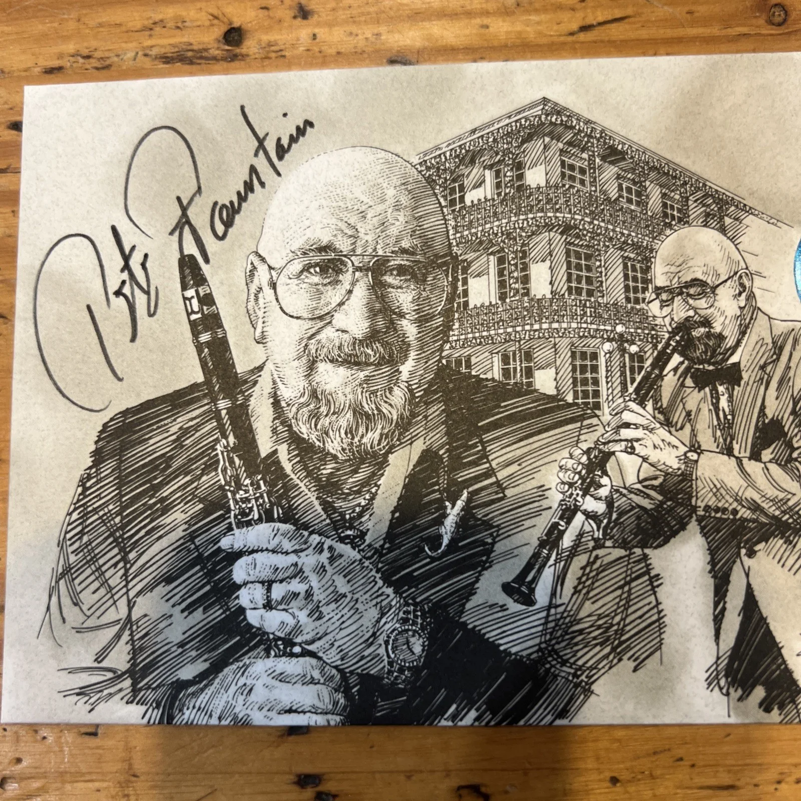 1993 Pete Fountain Hand Signed Cachet By Pete And Designer New Orleans Jazz Fest, изображение 3