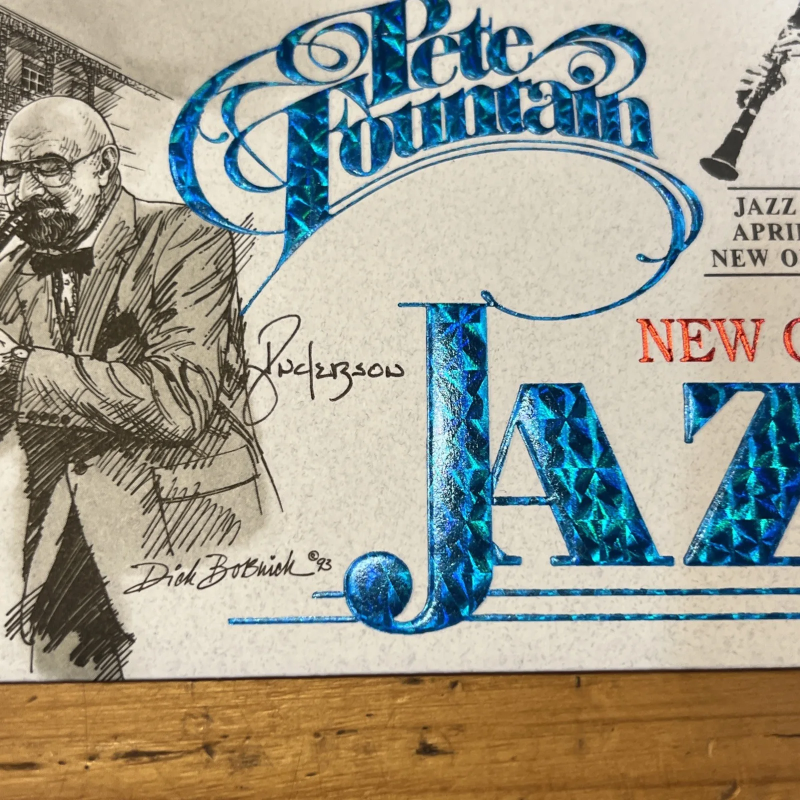 1993 Pete Fountain Hand Signed Cachet By Pete And Designer New Orleans Jazz Fest, изображение 4