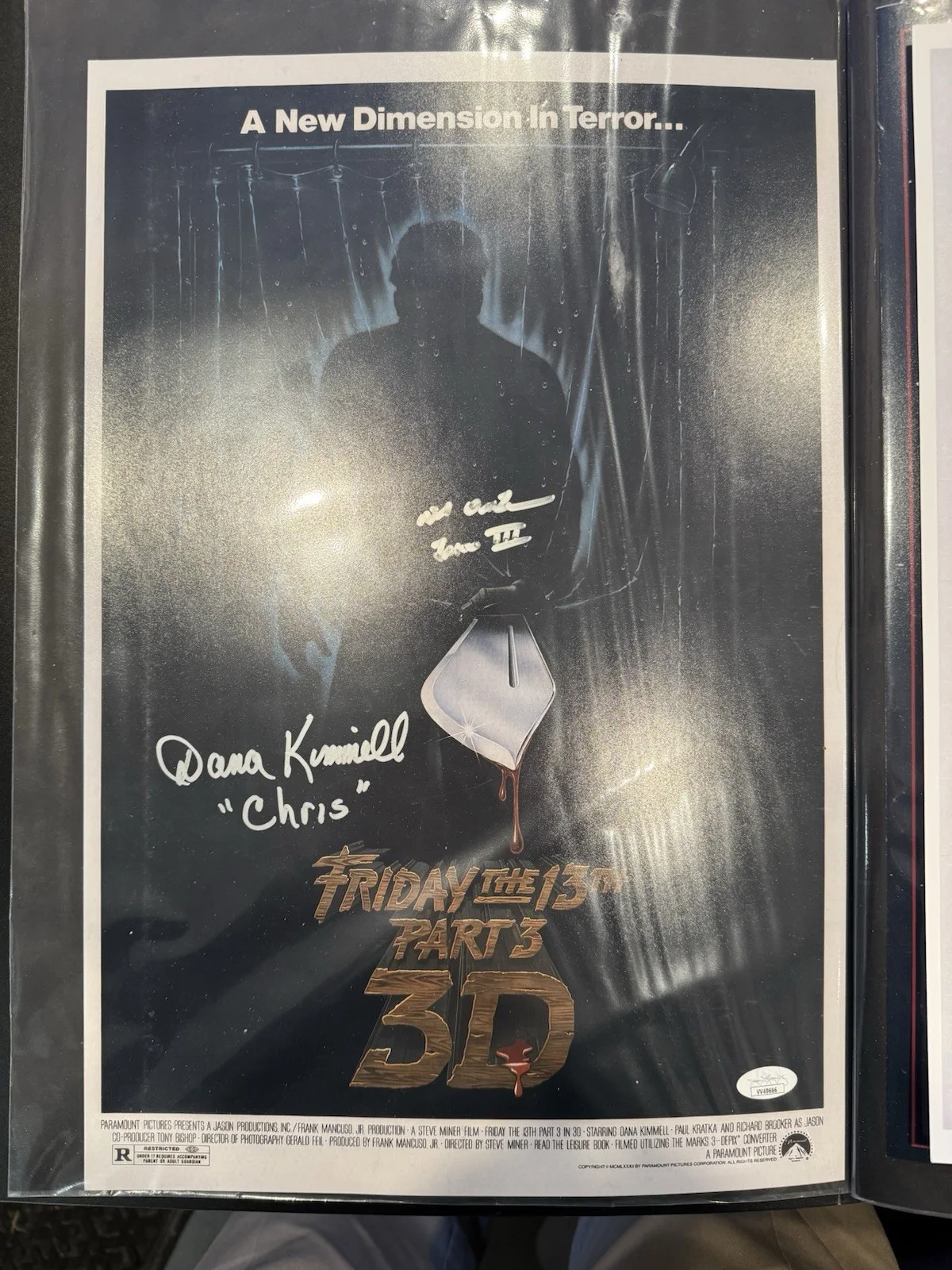Richard Brooker — RICHARD BROOKER Signed 11x17 FRIDAY THE 13th 3 Authentic Autograph JSA COA RARE!, изображение 2