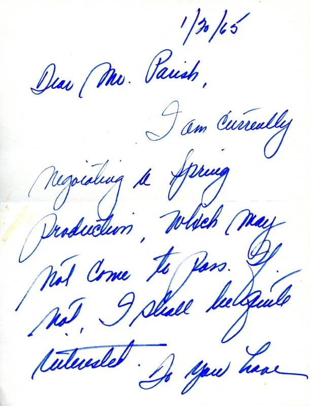 Eileen Heckart — EILEEN HECKART - AUTOGRAPH LETTER SIGNED 01/20/1965, image 2