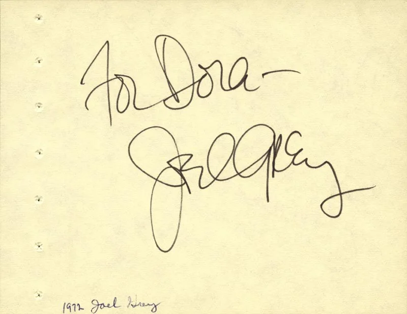 Joel Grey, Eileen Heckart — JOEL GREY - INSCRIBED SIGNATURE CO-SIGNED BY: EILEEN HECKART