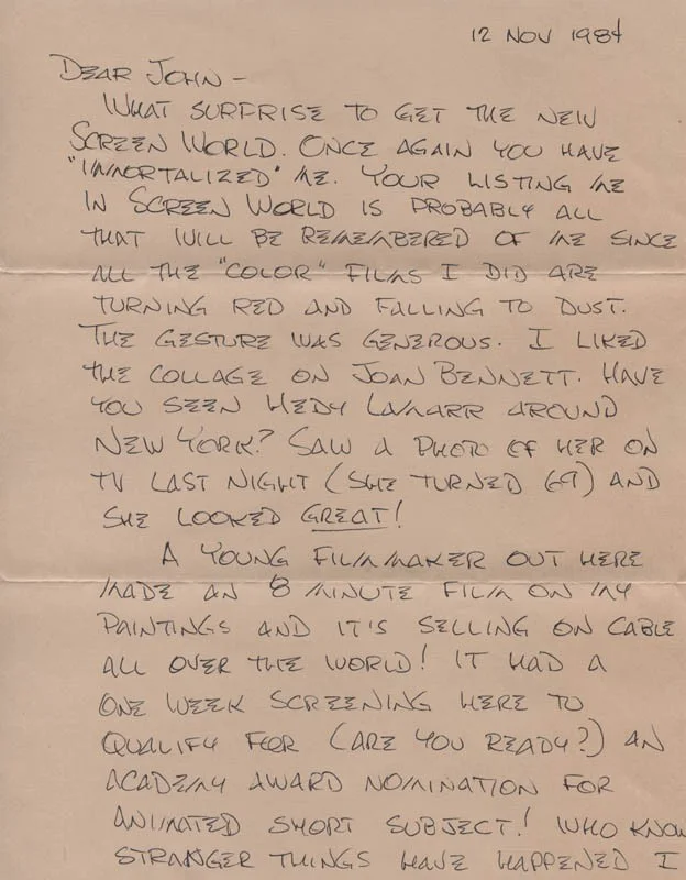 Aron Kincaid — ARON KINCAID - AUTOGRAPH LETTER SIGNED 11/12/1984, image 2