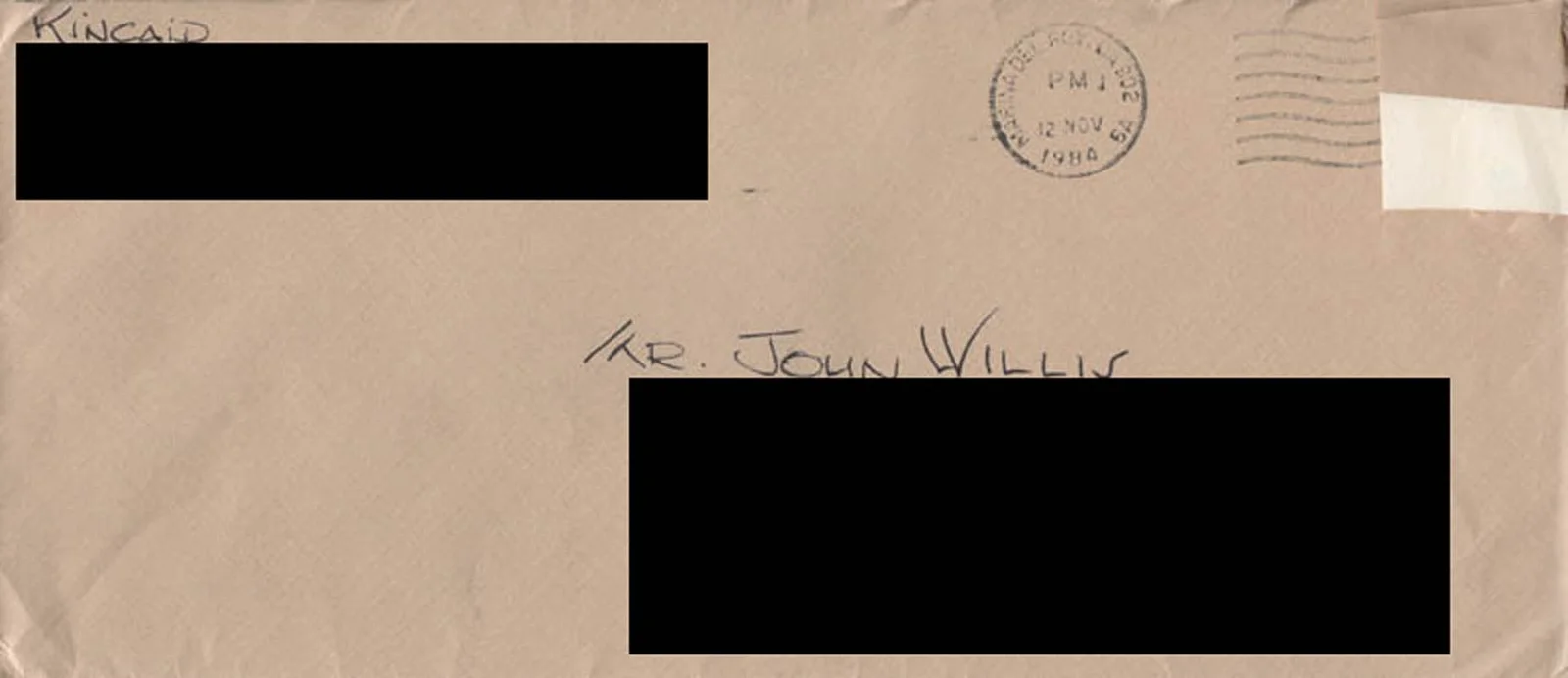Aron Kincaid — ARON KINCAID - AUTOGRAPH LETTER SIGNED 11/12/1984, image 3