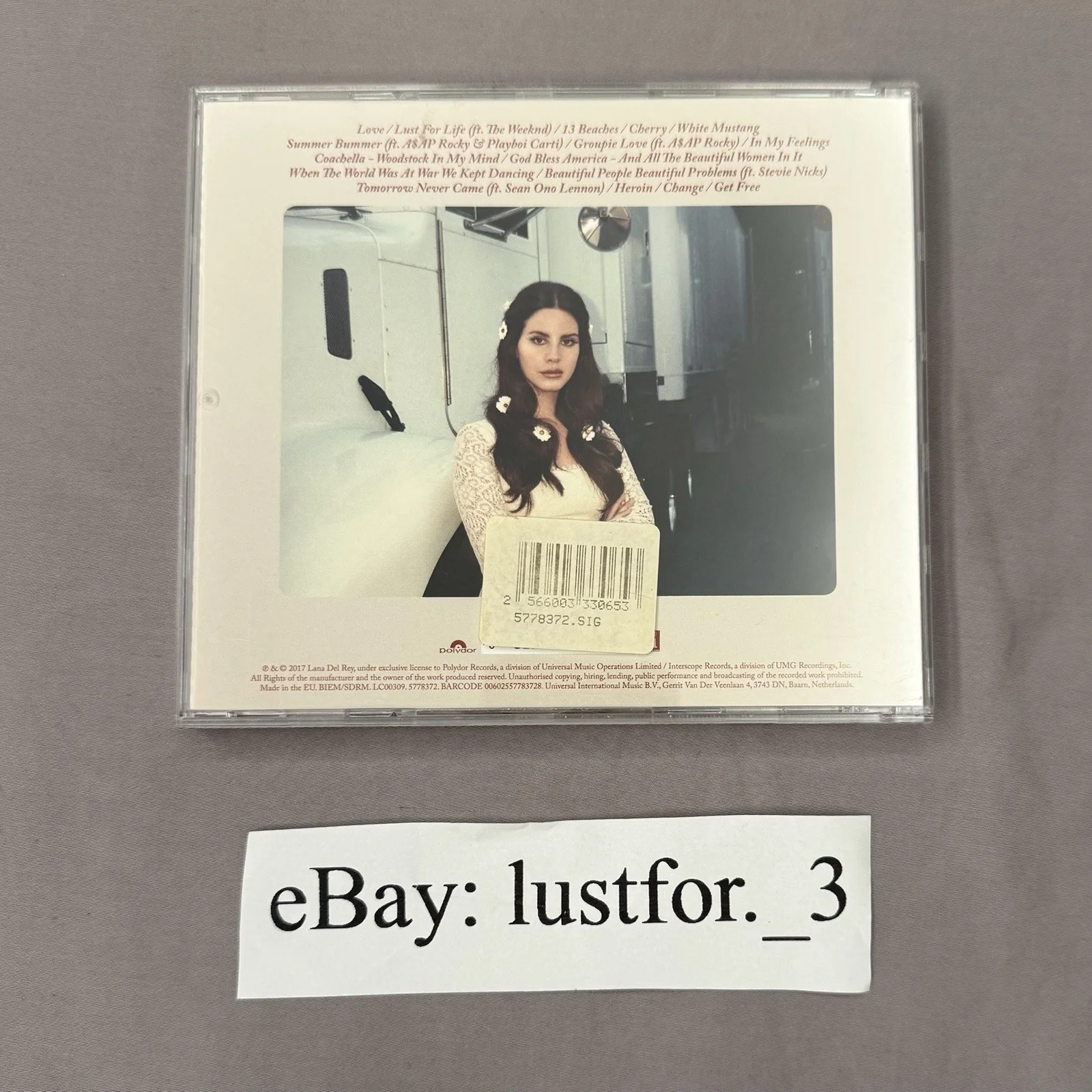 Lana Del Rey Lust For Life Signed Cd Autographed READ DESCRIPTION, image 2