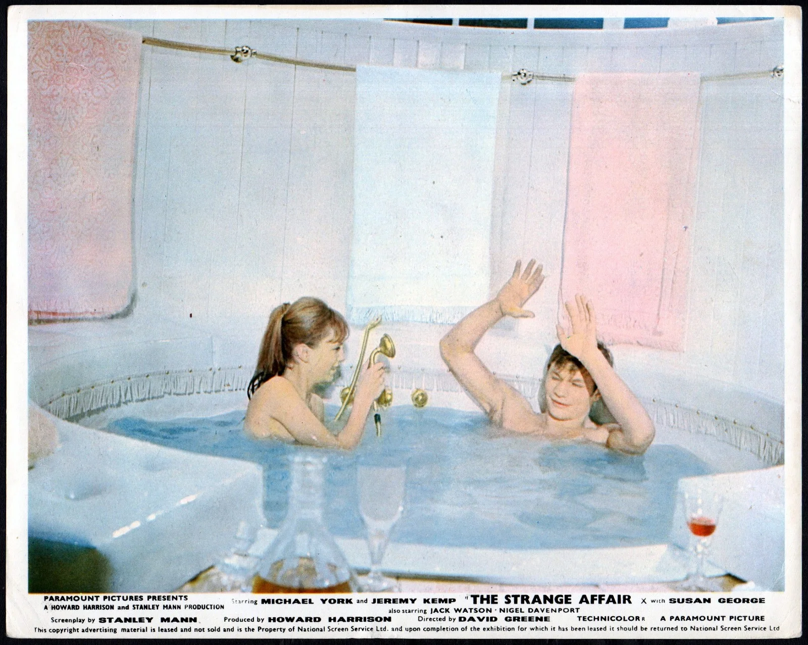 STRANGE AFFAIR 1968 Michael York, Susan George 3 UK 10x8 LOBBY CARDS, image 2