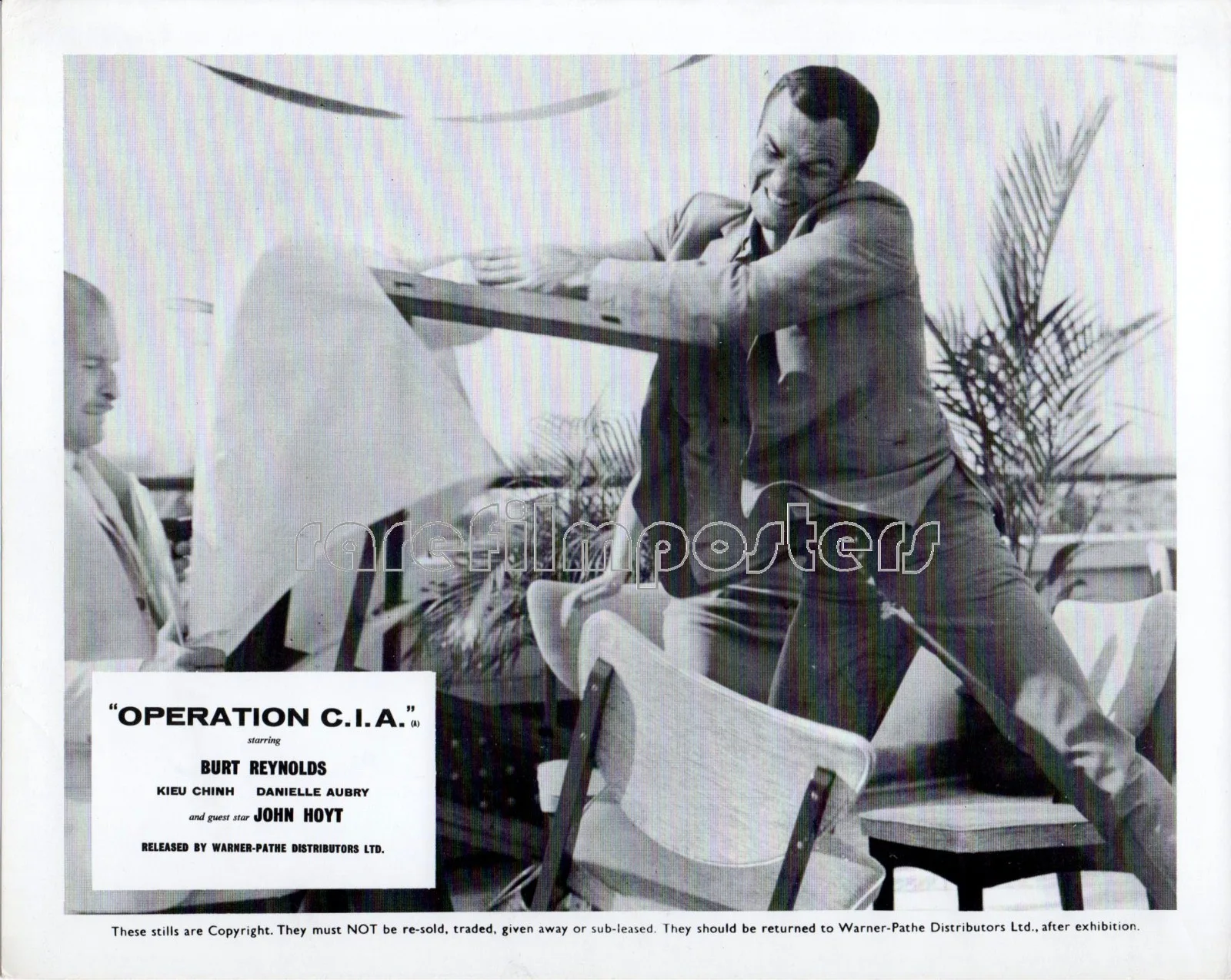 OPERATION C.I.A. 1965 Burt Reynolds, Kieu Chinh 3 UK 10x8 LOBBY CARDS, image 2