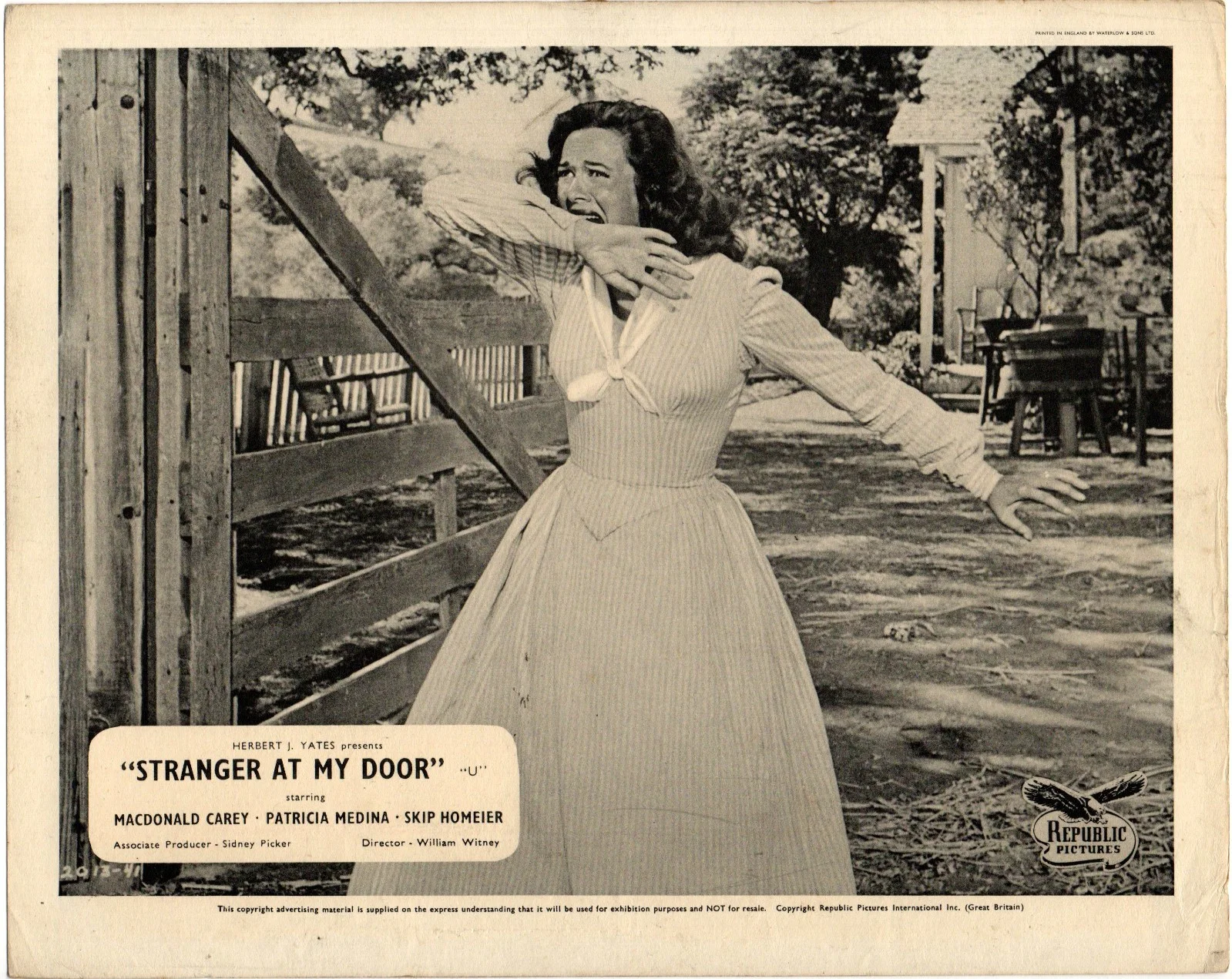 STRANGER AT MY DOOR 1956 Macdonald Carey, Patricia Medina 4 10x8 LOBBY CARDS, изображение 4