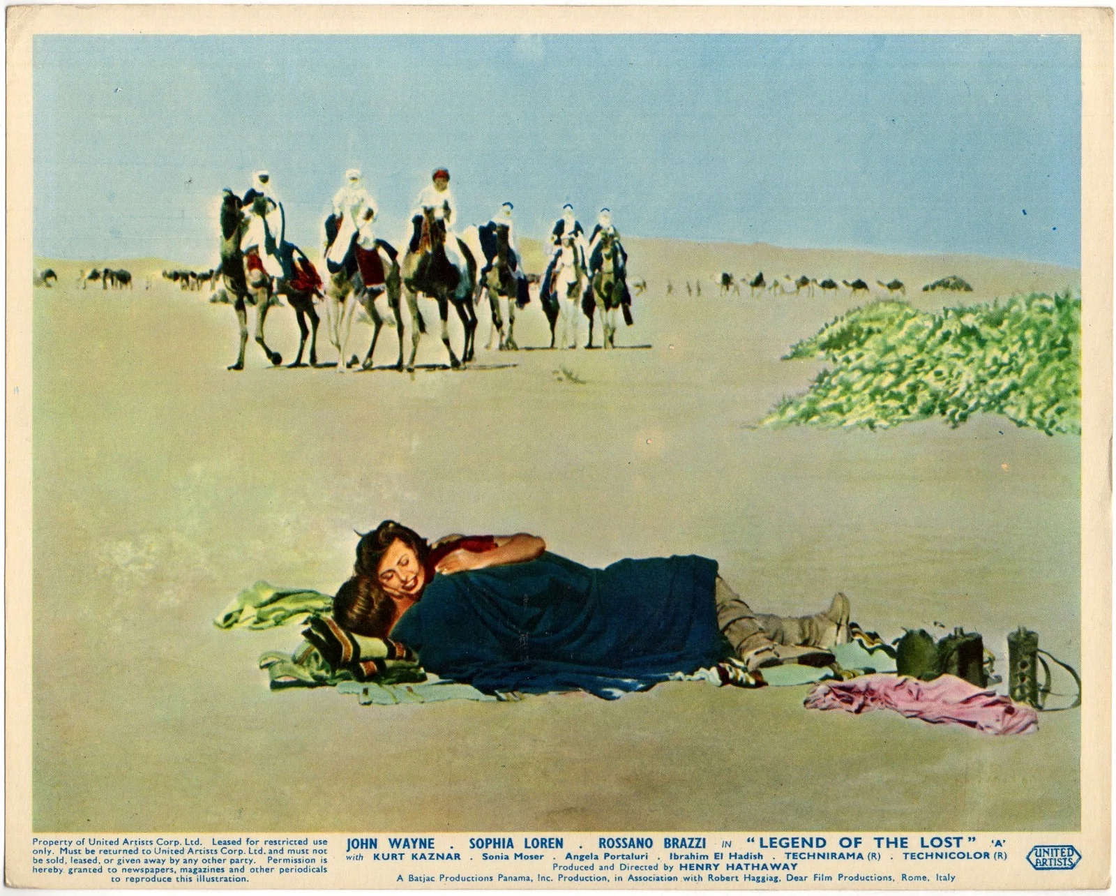 LEGEND OF THE LOST 1957 Sophia Loren, Rossano Brazzi 2 10x8 LOBBY CARDS, изображение 2