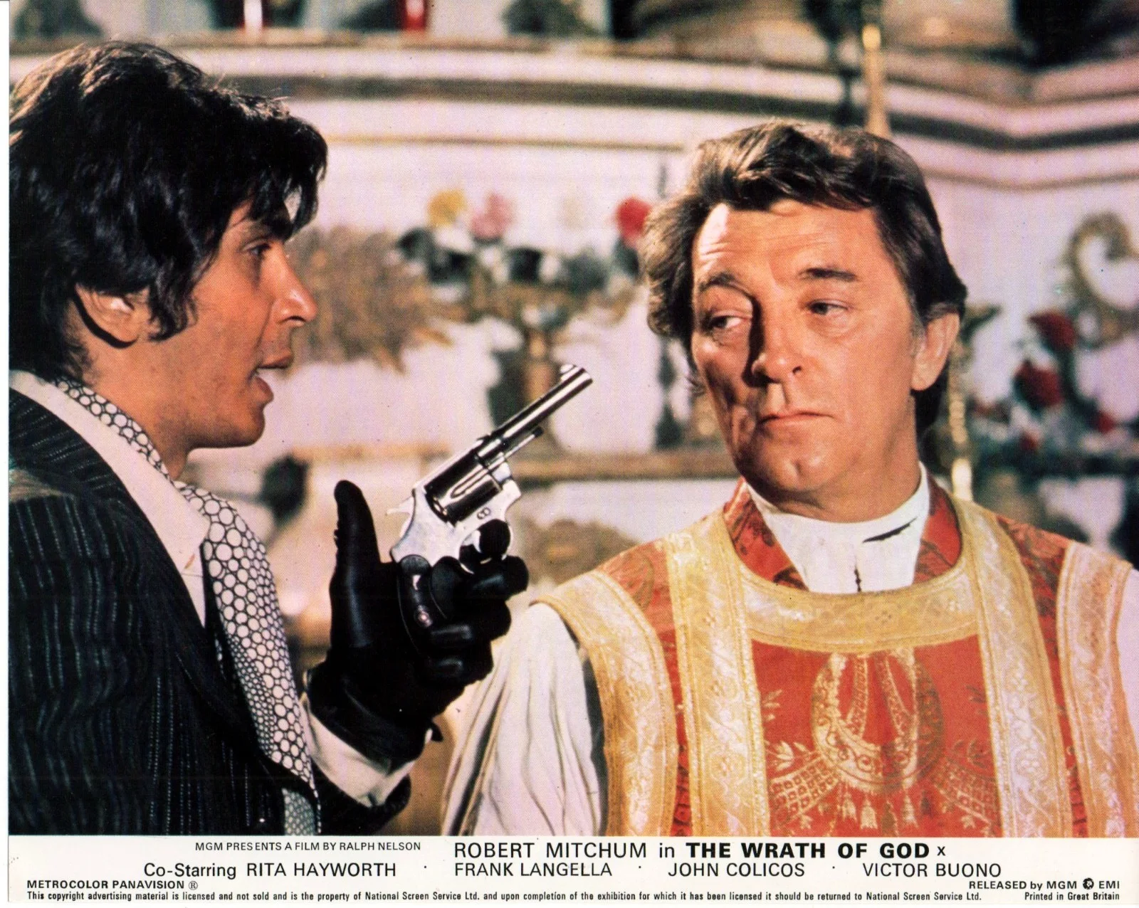 WRATH OF GOD 1972 Robert Mitchum, Frank Langella Rita Hayworth UK 10x8 LOBBY SET, изображение 2