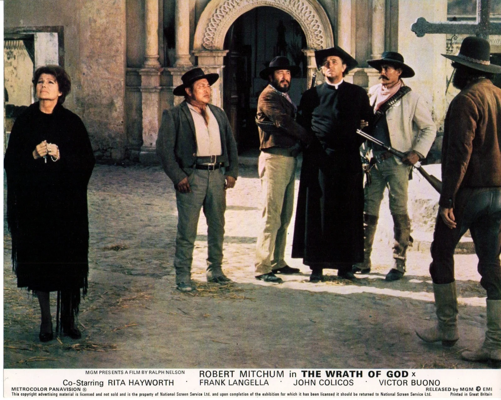 WRATH OF GOD 1972 Robert Mitchum, Frank Langella Rita Hayworth UK 10x8 LOBBY SET, изображение 4