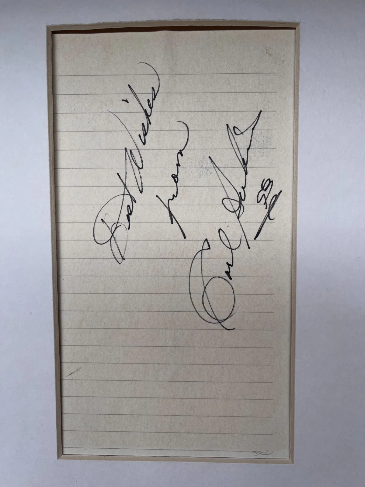 CARL PERKINS PHOTO AUTOGRAPHED NOTE WITH COA, image 3