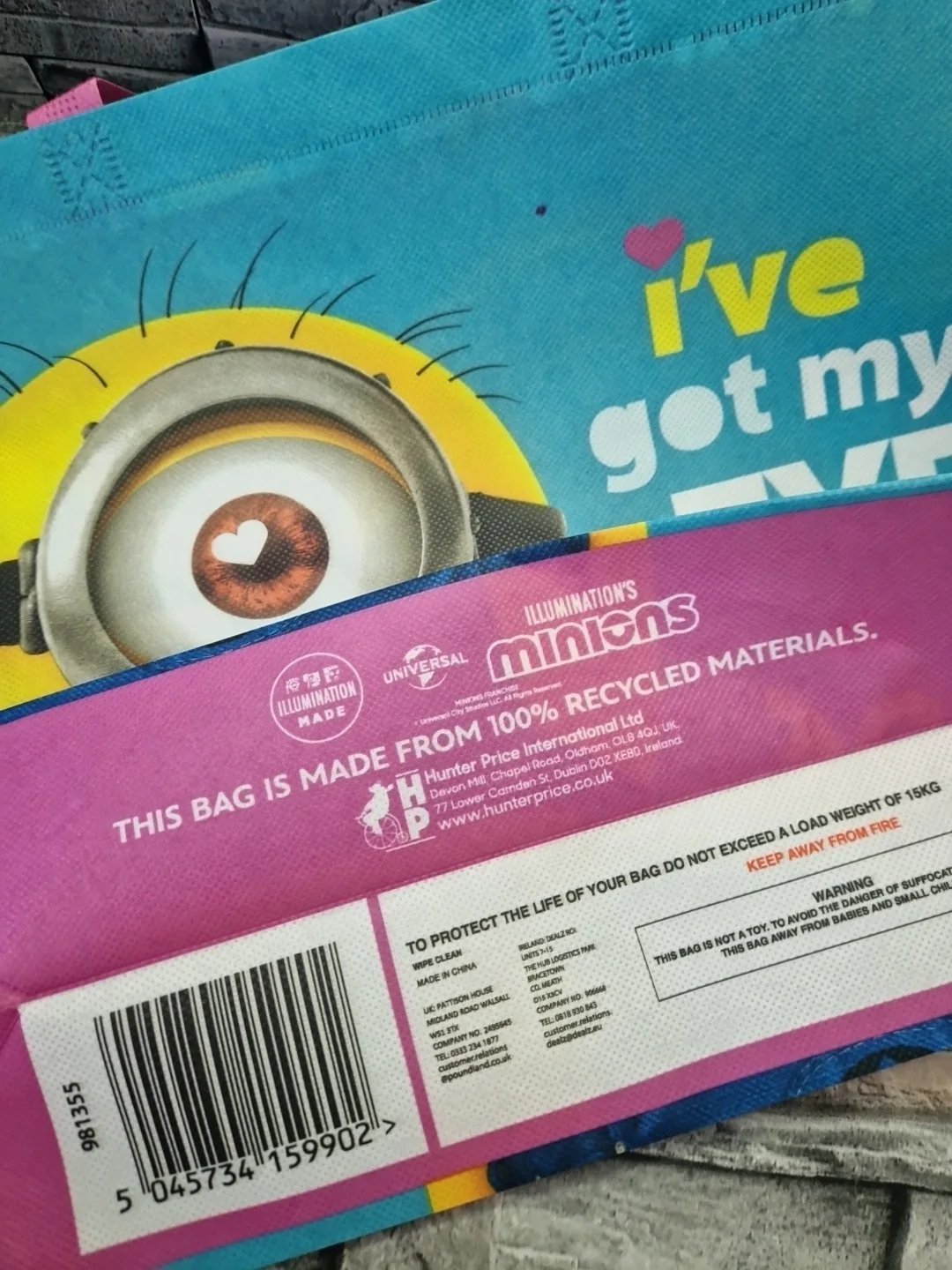 Minions Official Universal Studios Licenced Shopping Bag New With Handles, изображение 2