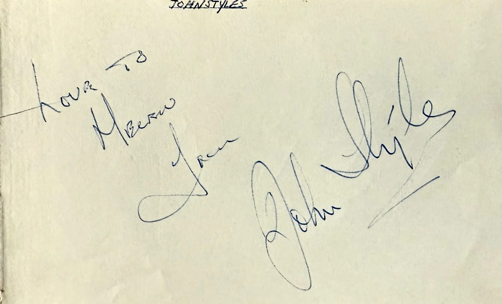 John Styles — JOHN STYLES Autograph Signed 3x5 ALBUM PAGE Screamtime Little Shop of Horrors, изображение 3