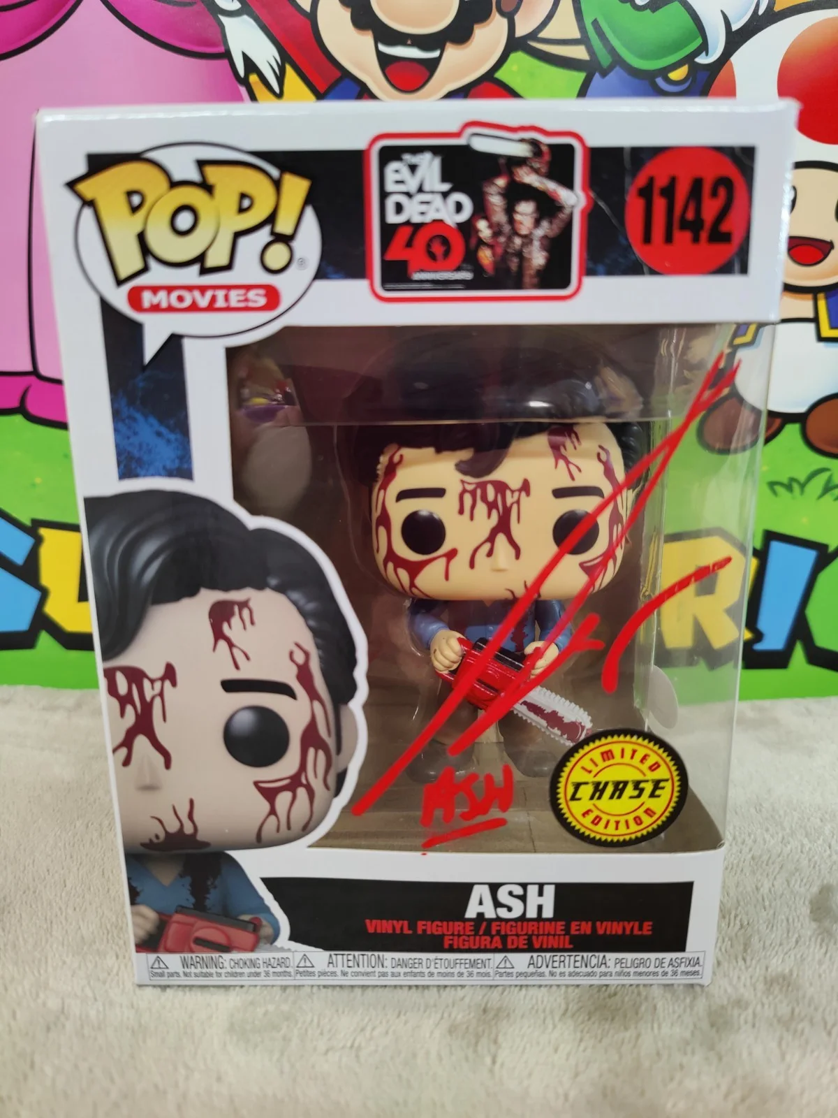 BRUCE CAMPBELL — EVIL DEAD ASH BRUCE CAMPBELL SIGNED FUNKO POP JSA Cert + Hard Stack Burn Wrath, image 3