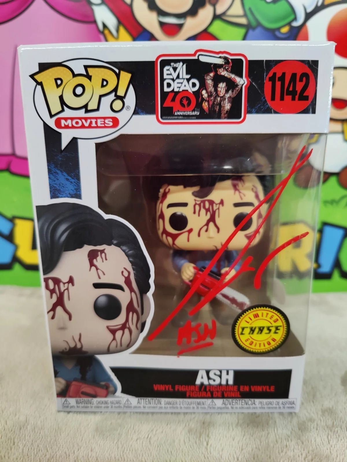 BRUCE CAMPBELL — EVIL DEAD ASH BRUCE CAMPBELL SIGNED FUNKO POP JSA Cert + Hard Stack Burn Wrath, image 4