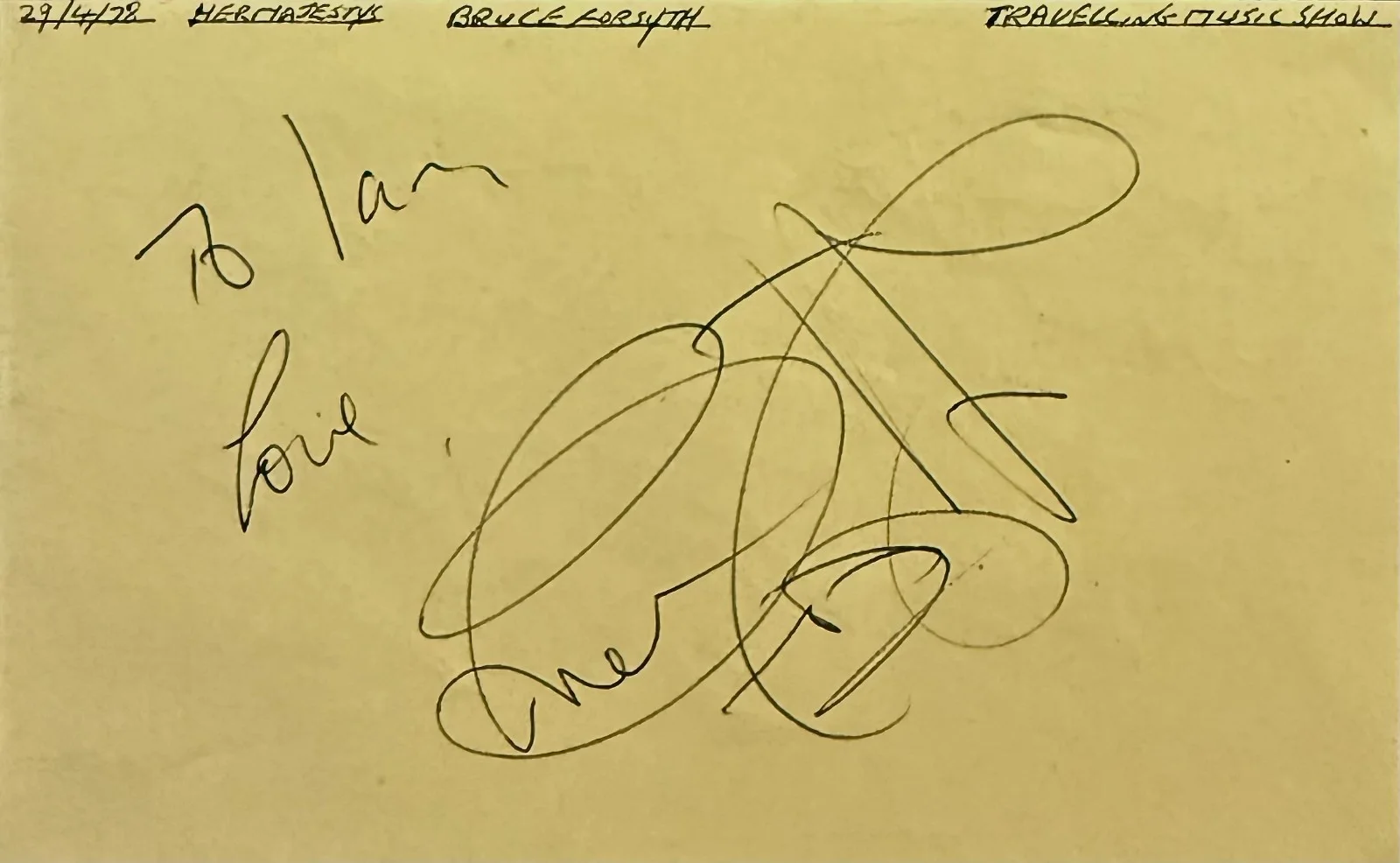 Wanda Ventham, Bruce Forsyth — WANDA VENTHAM & BRUCE FORSYTH Dual Signed Autographed 3"x5" ALBUM PAGE ASYLUM, image 4