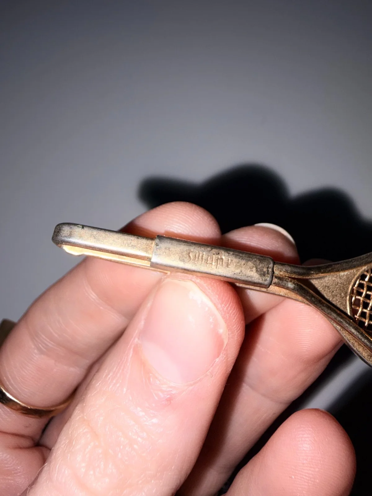 c. 1940s Tennis Racket Tie Clip owned by Rudy Vallée, изображение 4