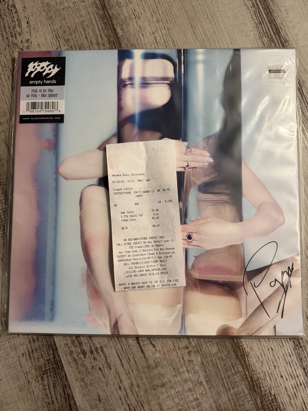 Poppy Empty Hands Signed Pink In Ice Blue Pink + Blue Splatter Vinyl Record, изображение 4