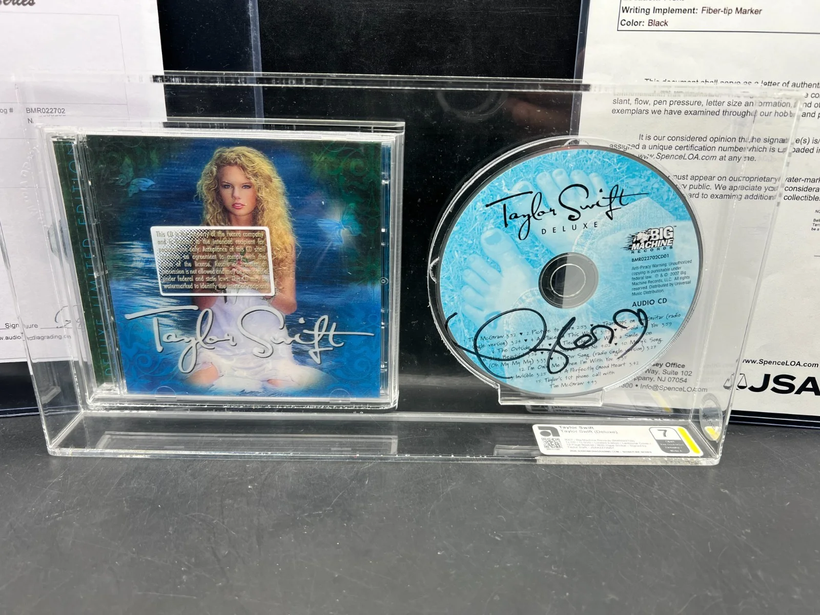 Taylor Swift Signed Lenticular Debut Deluxe CD Album Promo AMG 7 Open JSA LOA, изображение 2