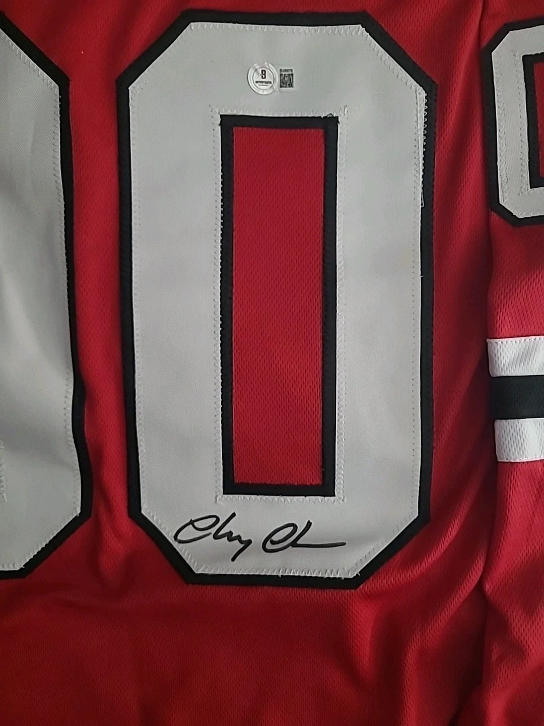 Chevy Chase — Chevy Chase Autographed Griswold Blackhawks Custom Jersey #00 (XL) Beckett COA, изображение 2