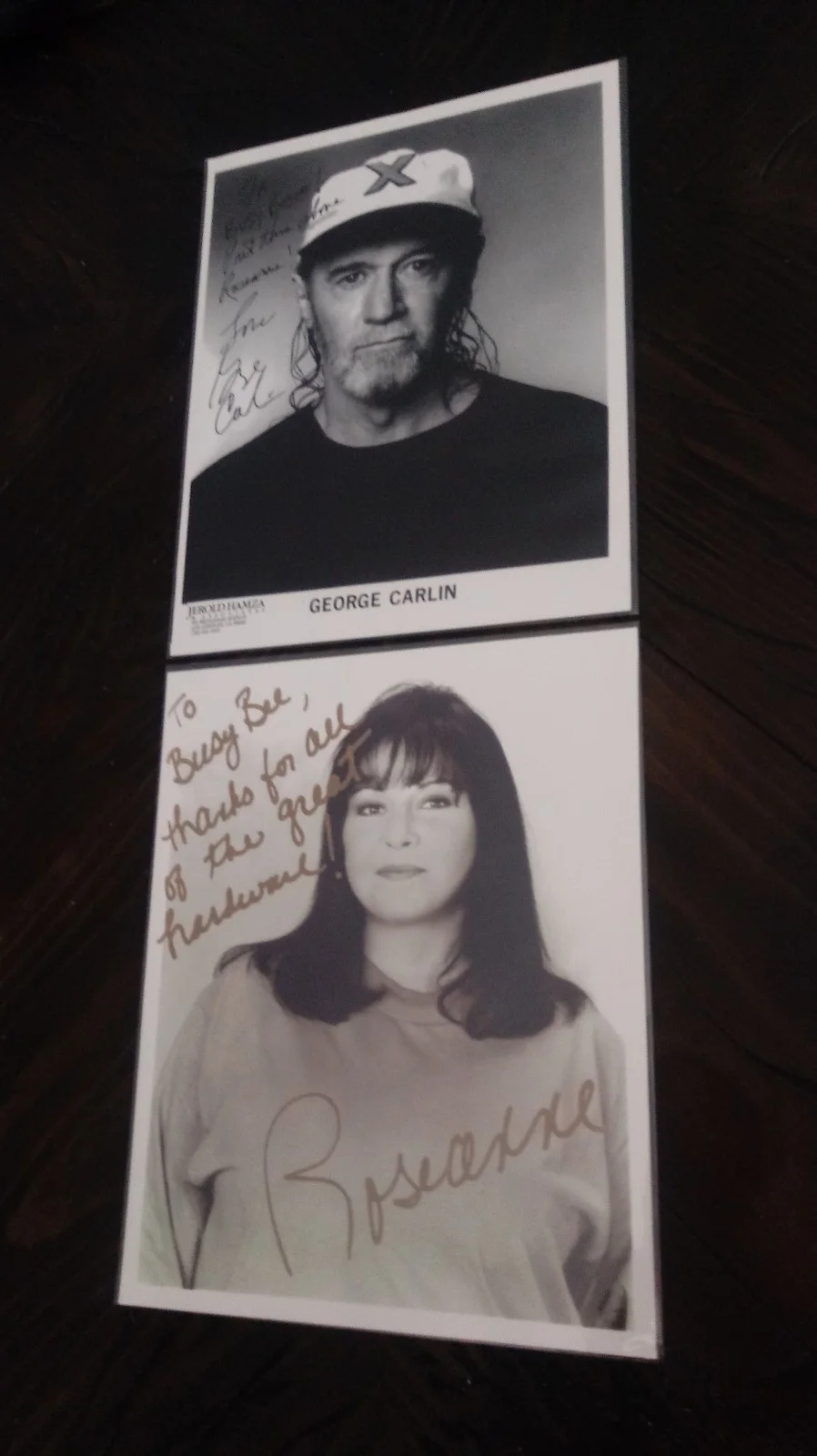 George Carlin, Roseanne — SIGNED SET of 2 George Carlin & Roseanne AUTOGRAPHED Photos HTF Collectible RARE, изображение 3