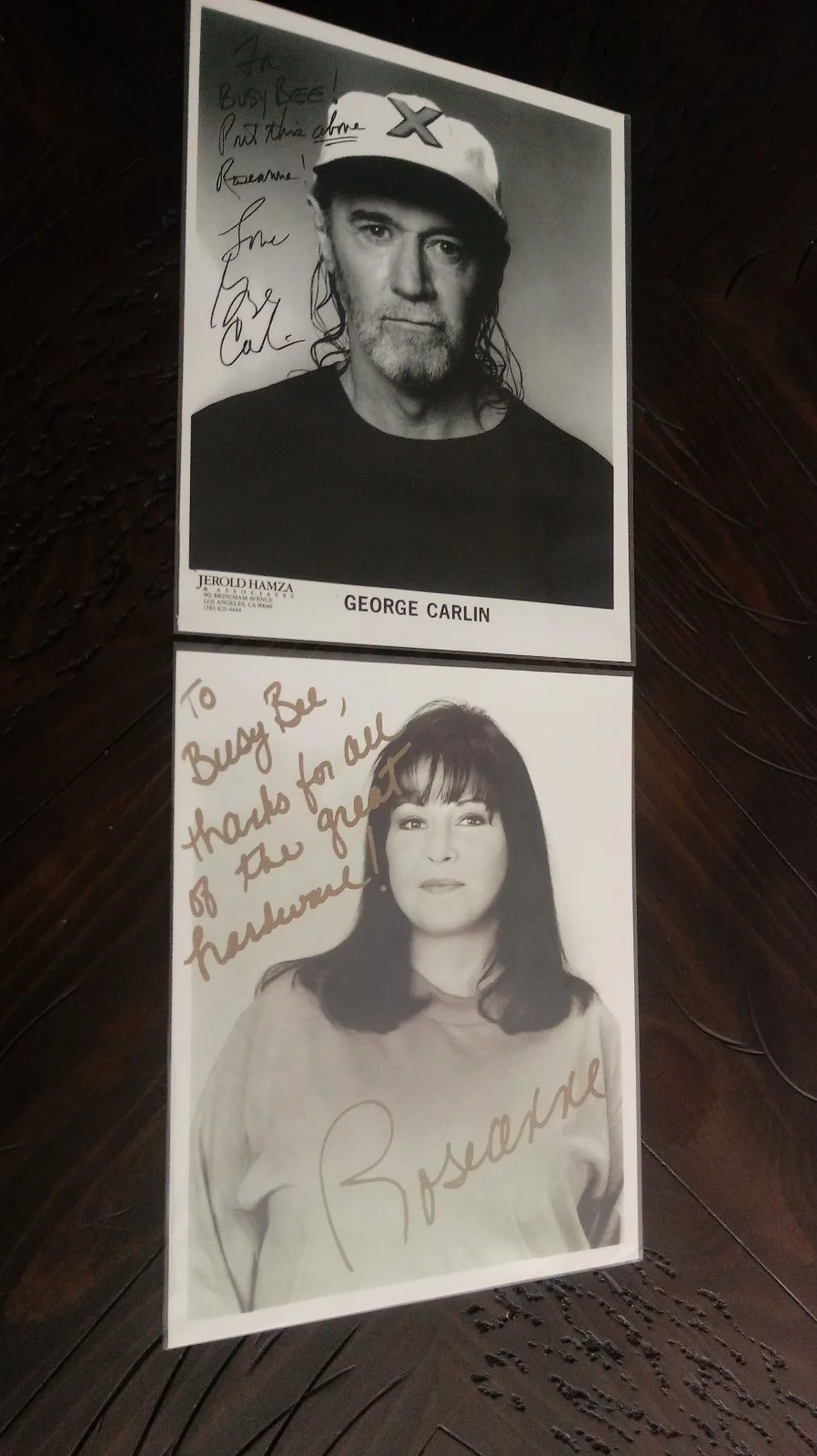 George Carlin, Roseanne — SIGNED SET of 2 George Carlin & Roseanne AUTOGRAPHED Photos HTF Collectible RARE, изображение 4