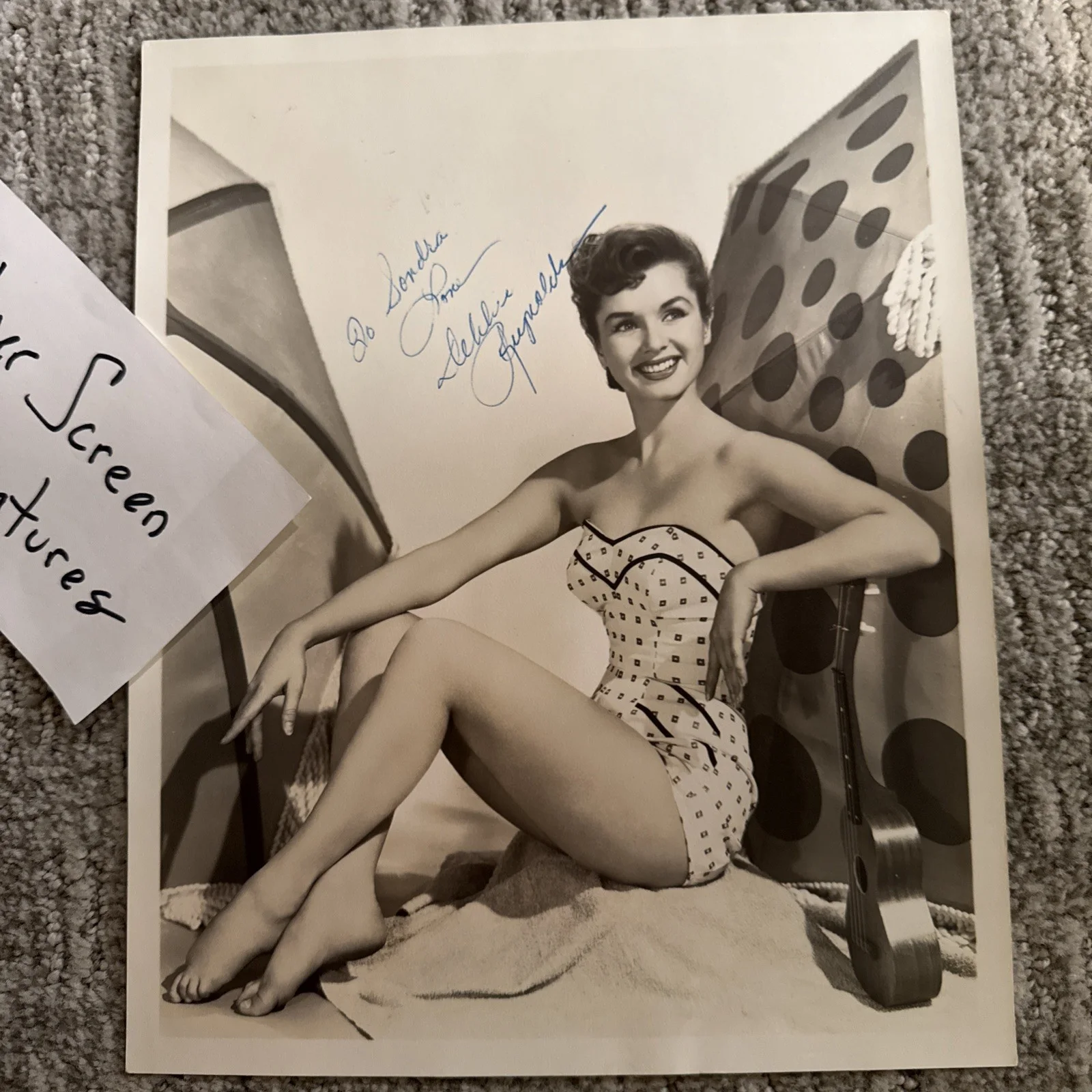 Debbie Reynolds Stunning Vintage 8x10 Hand Signed Autograph JSA COA Card stock, изображение 3