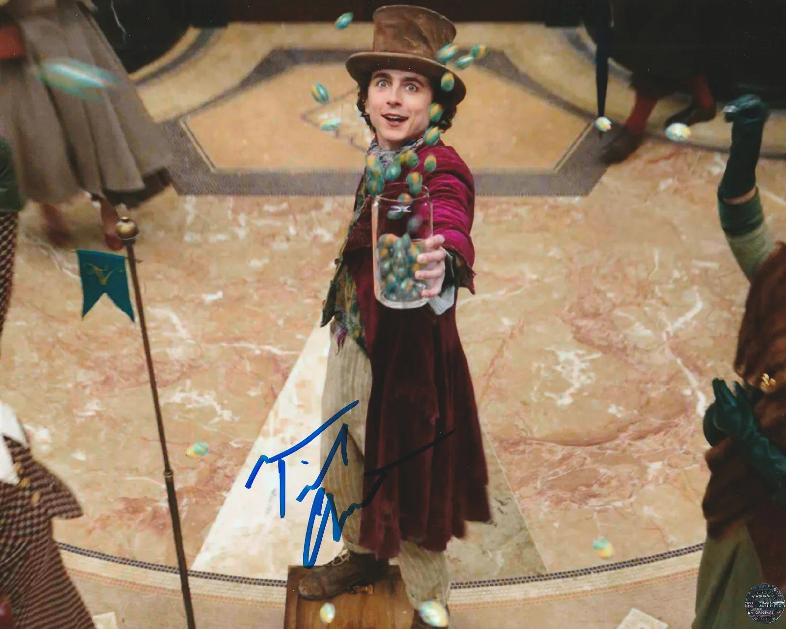 Timothee Chalamet — Timothee Chalamet Autographed Signed Wonka 8x10 Photo with COA/Matching Hologram