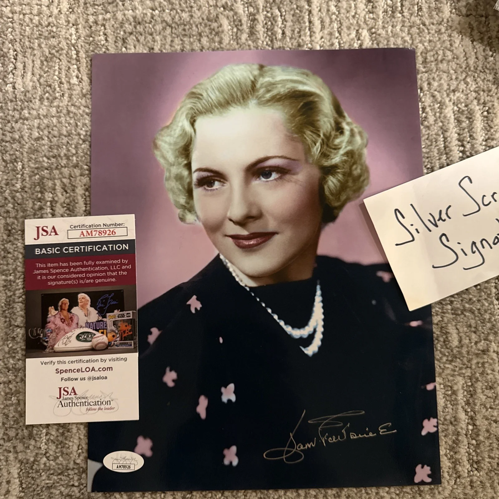 Joan Fontaine Stunning 9x11 Hand Signed Photo Autograph JSA COA, image 5