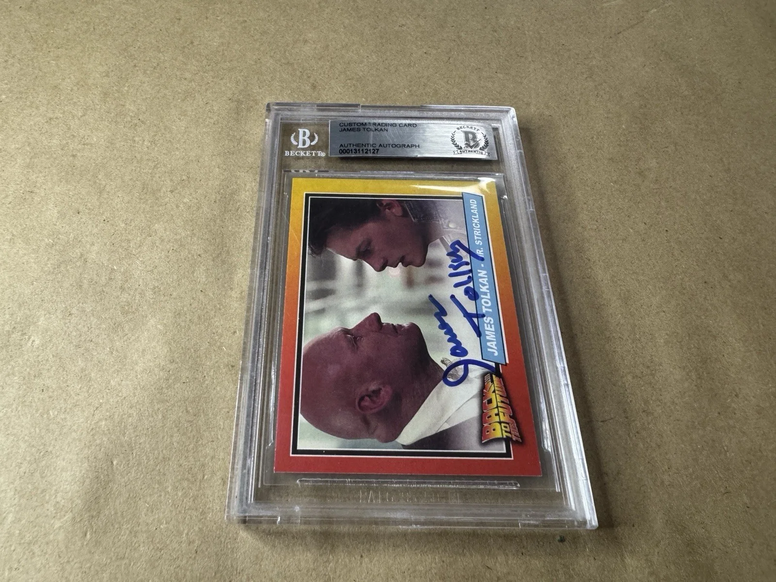 James Tolkan — Signed James Tolkan Autographed Back To The Future Custom Trading Card BAS Slab, image 2