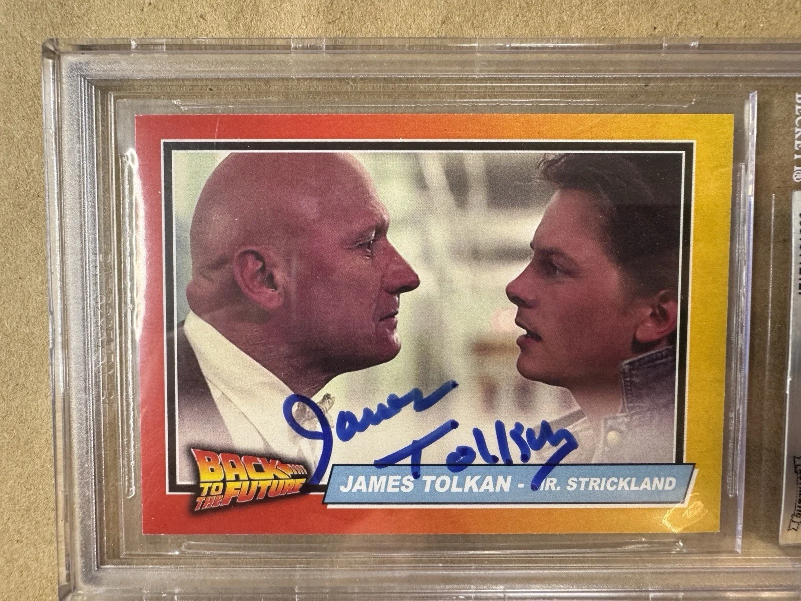 James Tolkan — Signed James Tolkan Autographed Back To The Future Custom Trading Card BAS Slab, image 4
