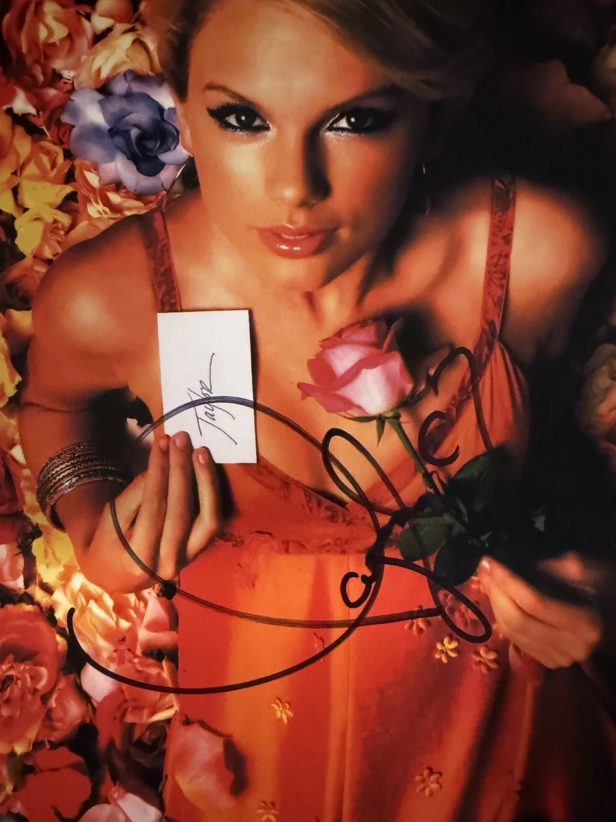 taylor swift hand signed photo Early, Promo Fan Club , OUR SONG 07, RARE, изображение 2