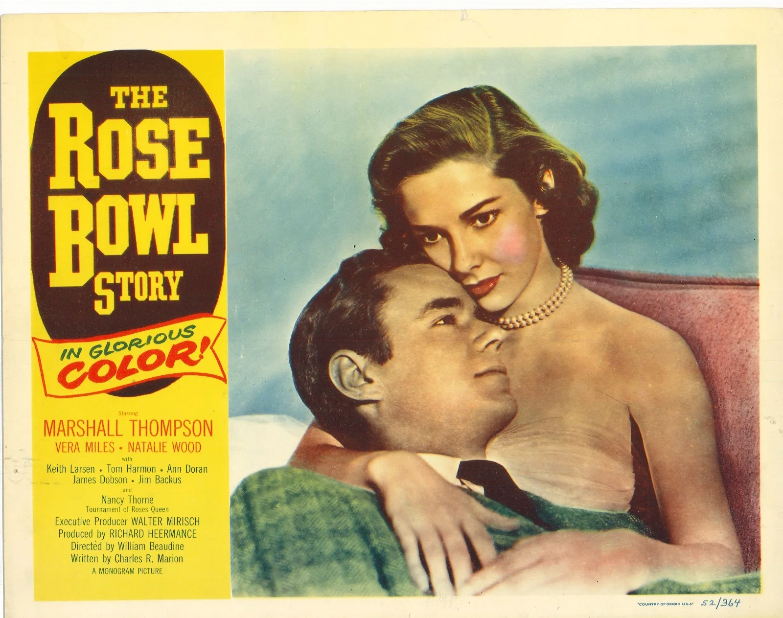 The Rose Bowl 2x ORIGINAL US Lobby Cards Natalie Wood Vera Miles 1952, изображение 2